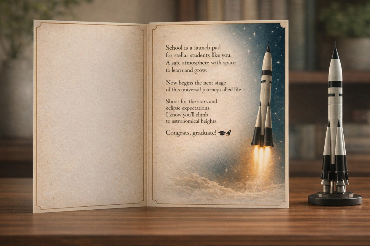 Graduation Rocket Greeting Card