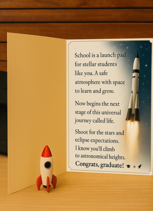 Graduation Rocket Greeting Card