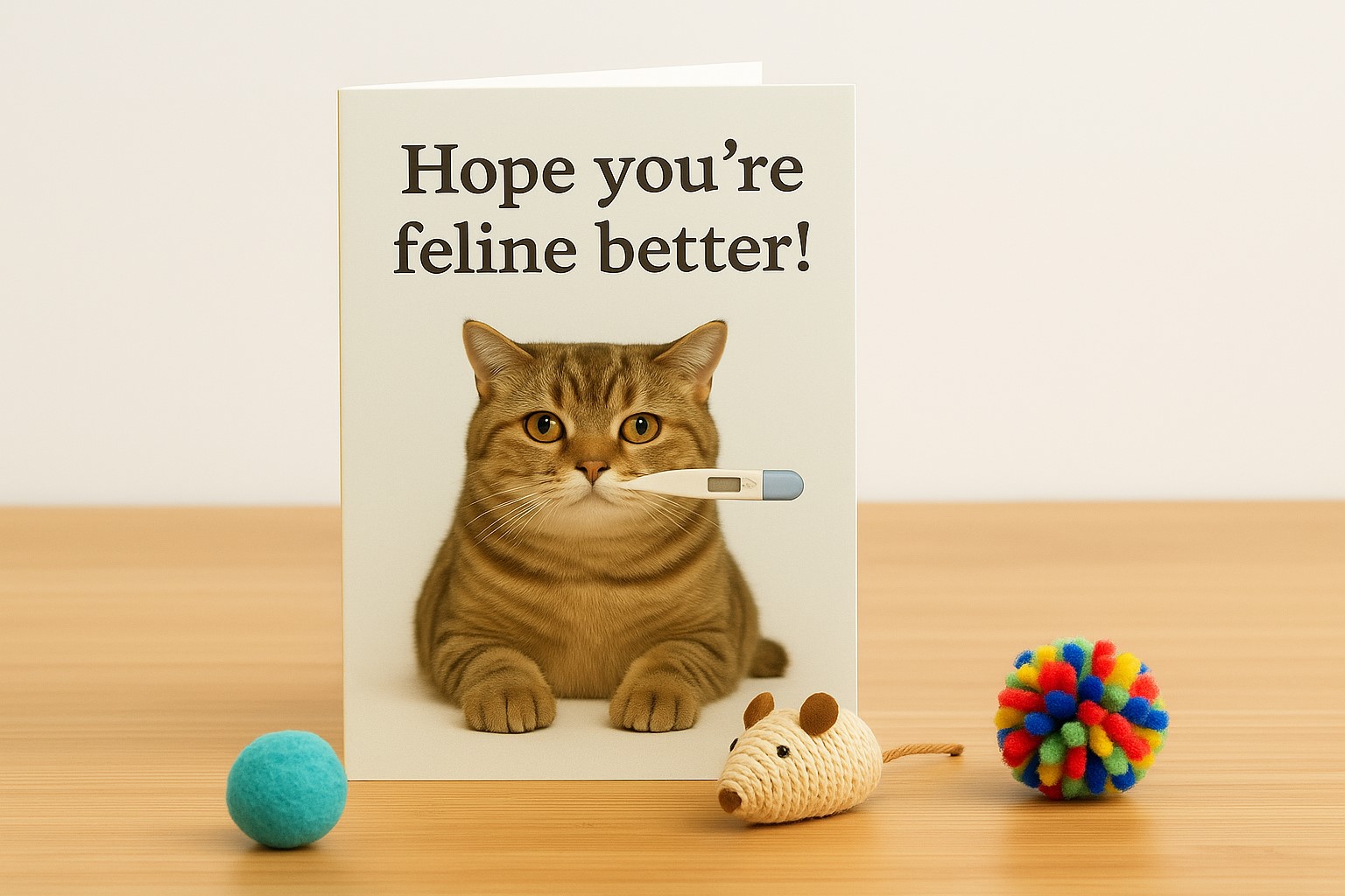 Cat-Themed Get Well Soon Card