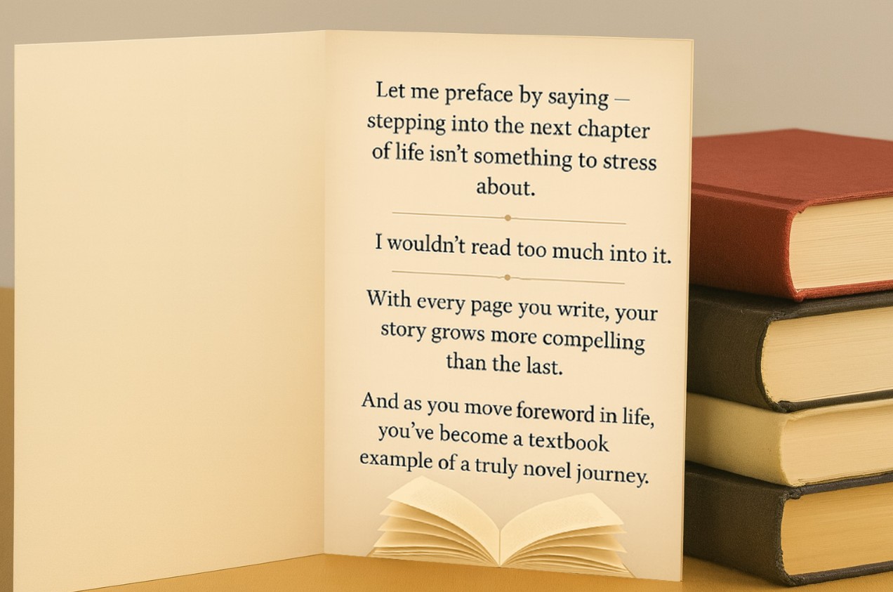 Book Greeting Card- for birthdays, grads & new endeavors
