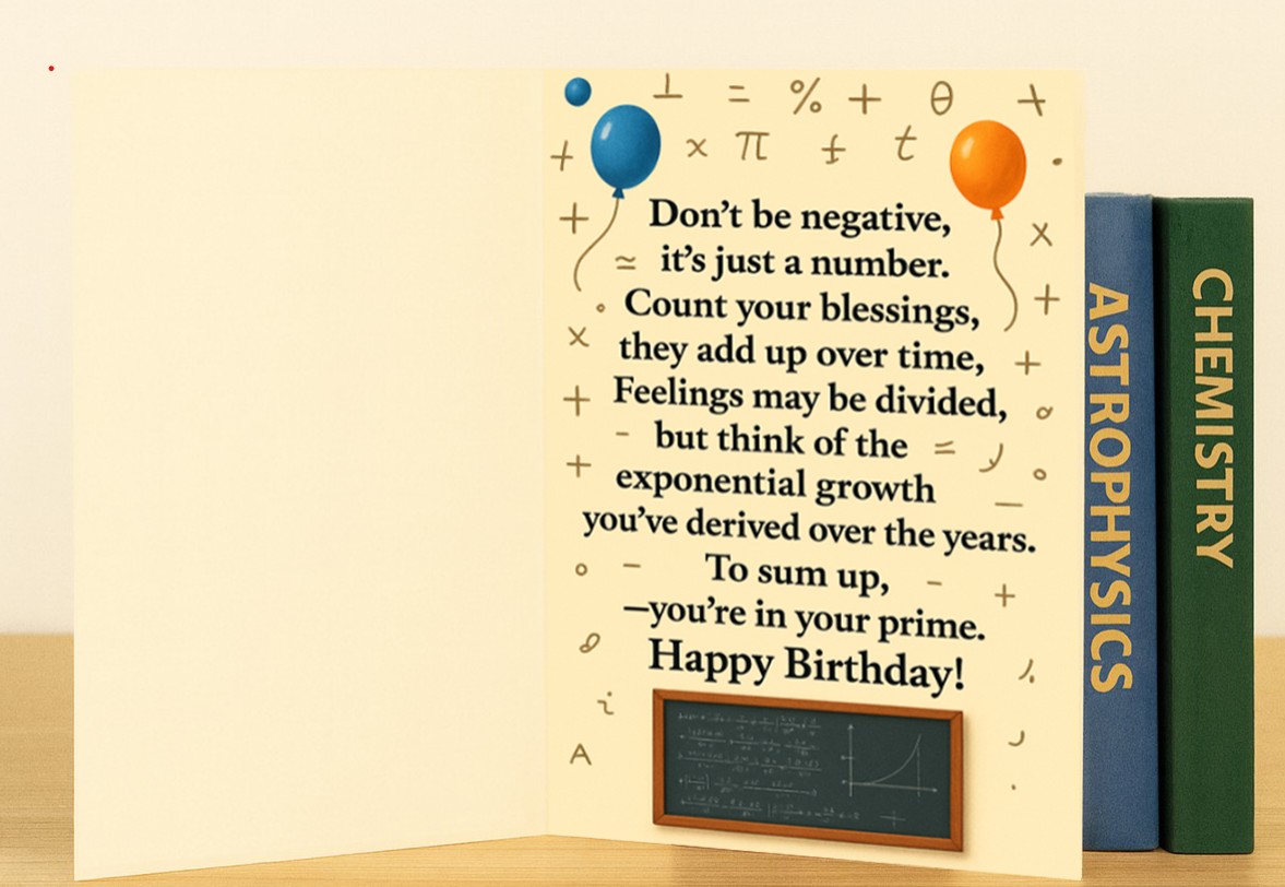 Math-themed Birthday Card