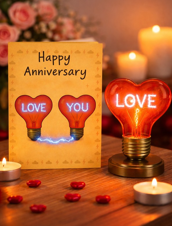 Lightning Themed Anniversary Greeting Card