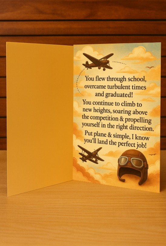 Graduation Plane Greeting Card
