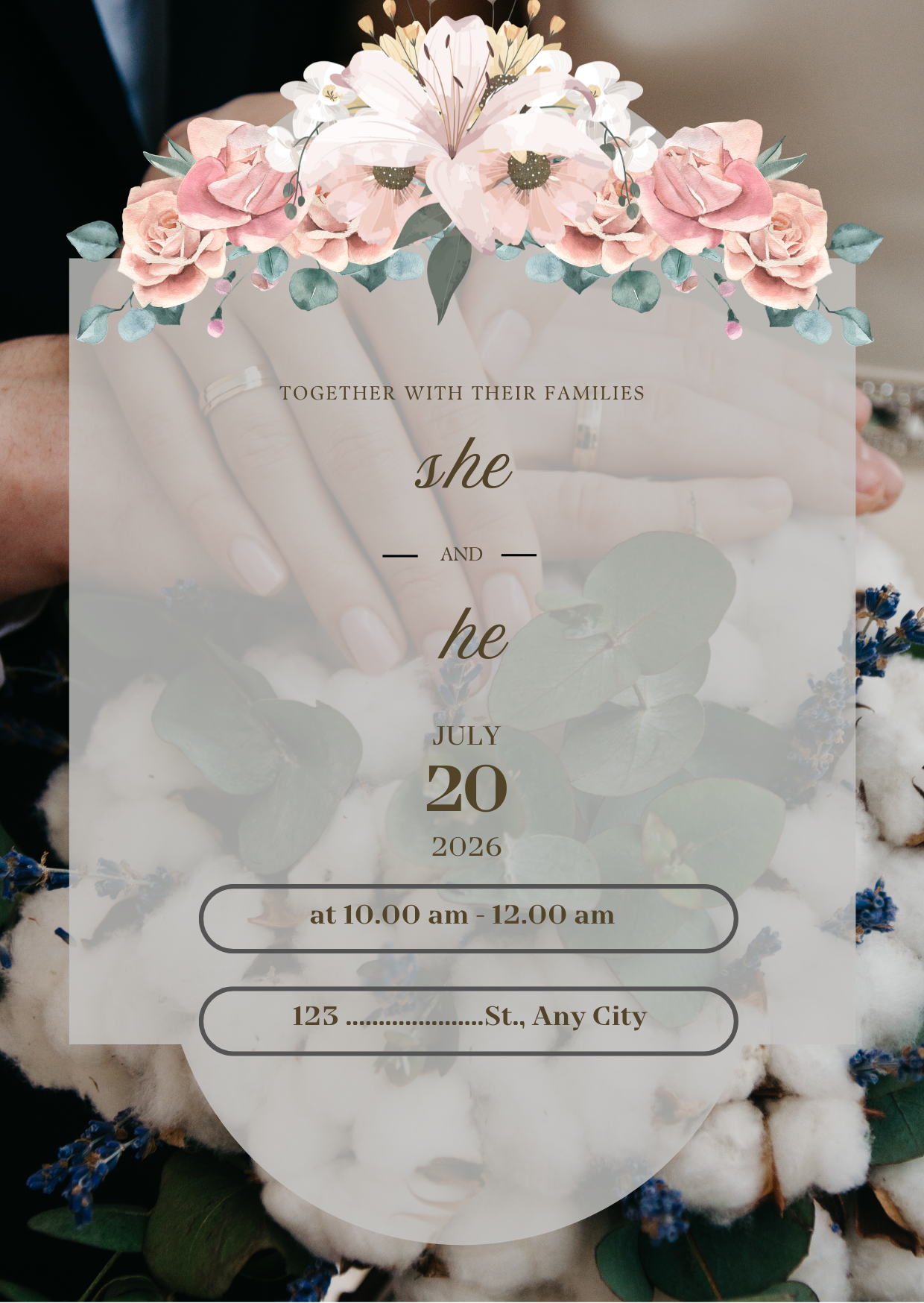 Floral Wedding Invitation Card