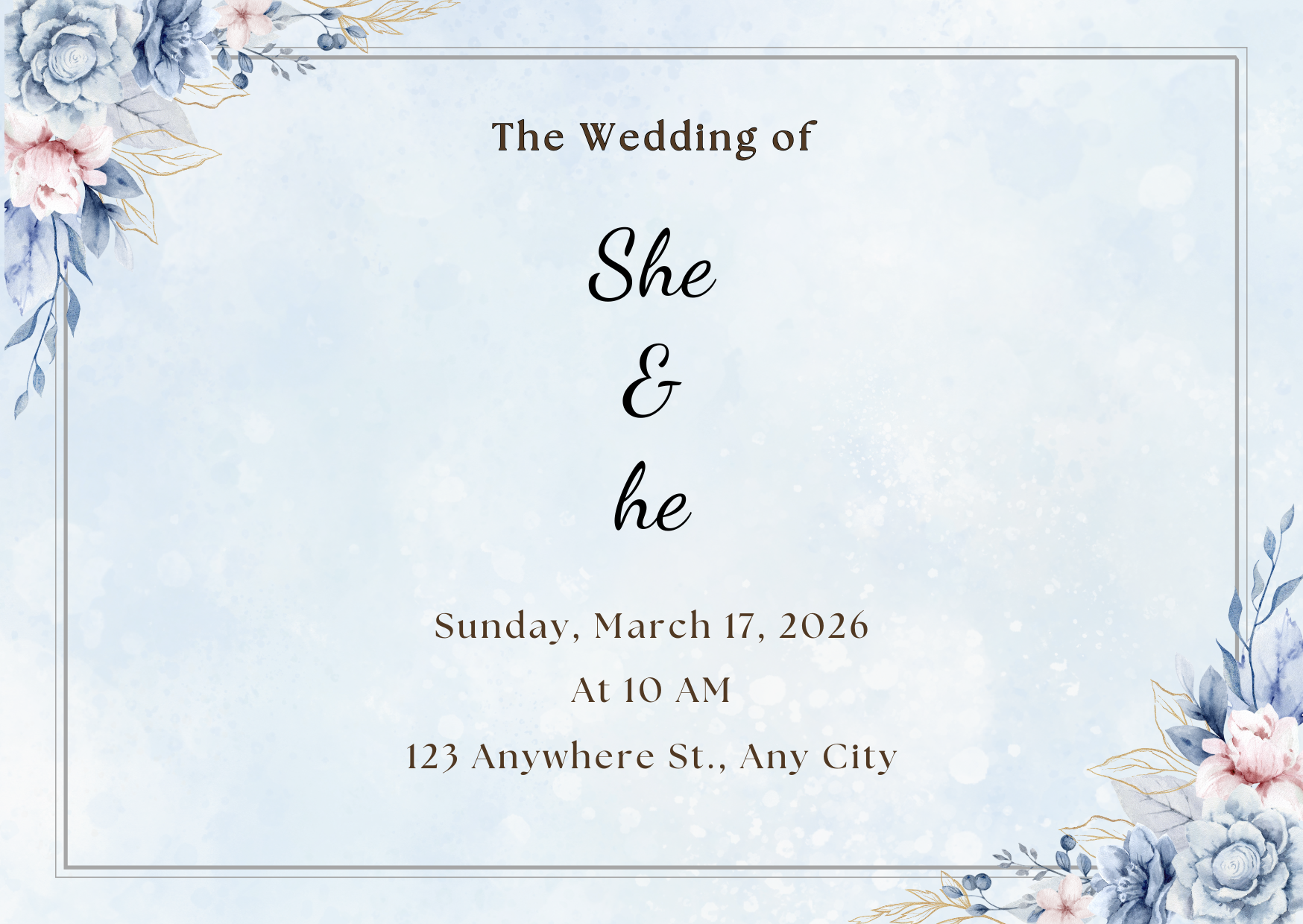 Elegant Wedding Invitation Card