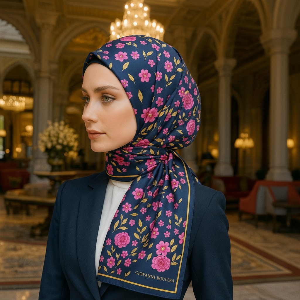 Çiçek Desenli Giovanni Boulera Eşarp