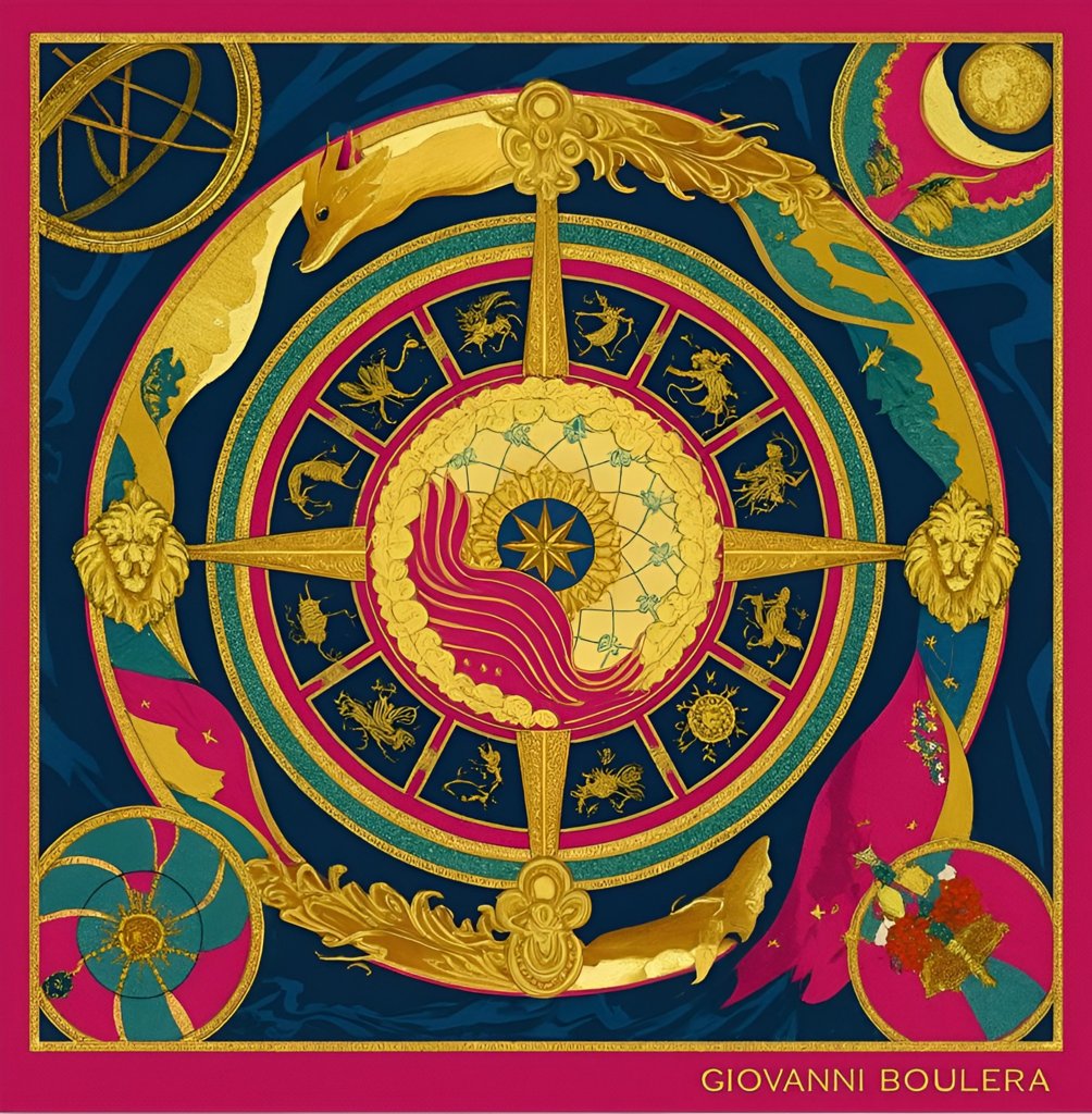 Giovanni Boulera Desenli İpek Eşarp