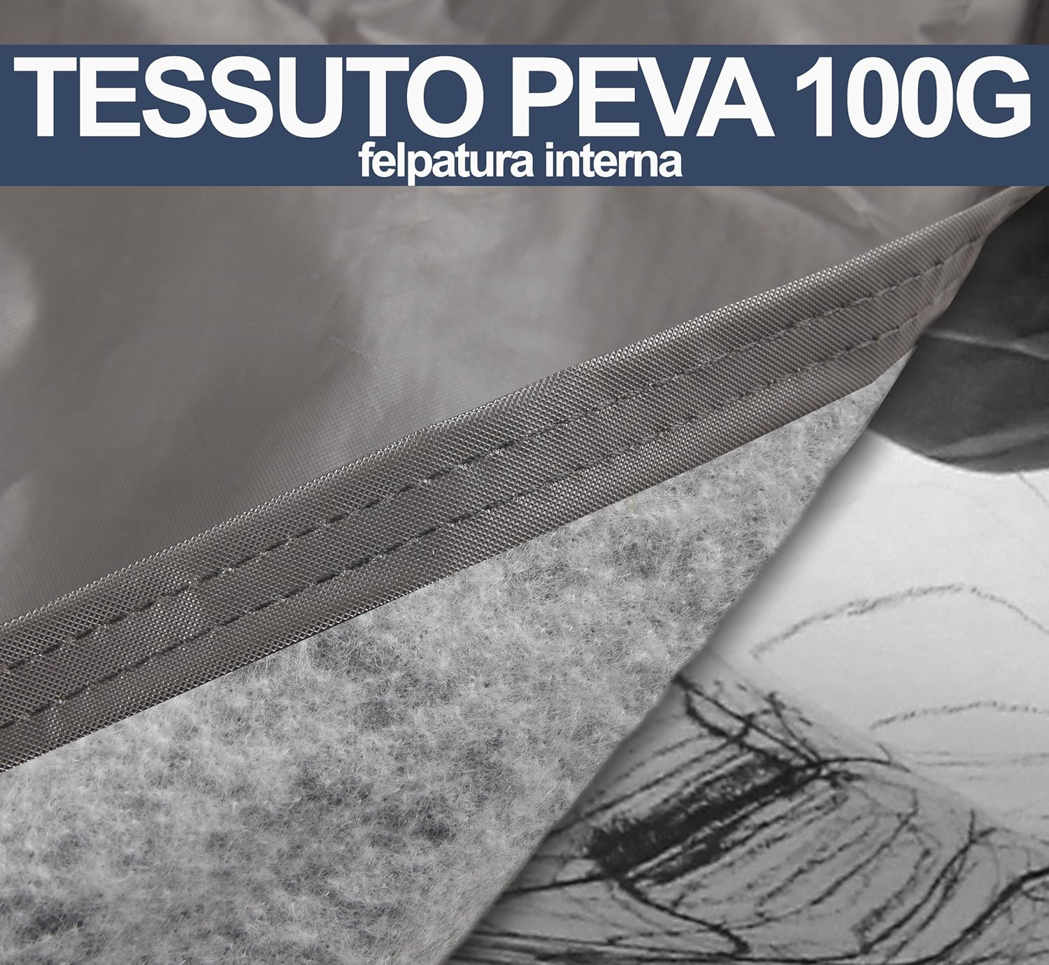 Copriauto Impermeabile Universale In tessuto Peva 100g felpato