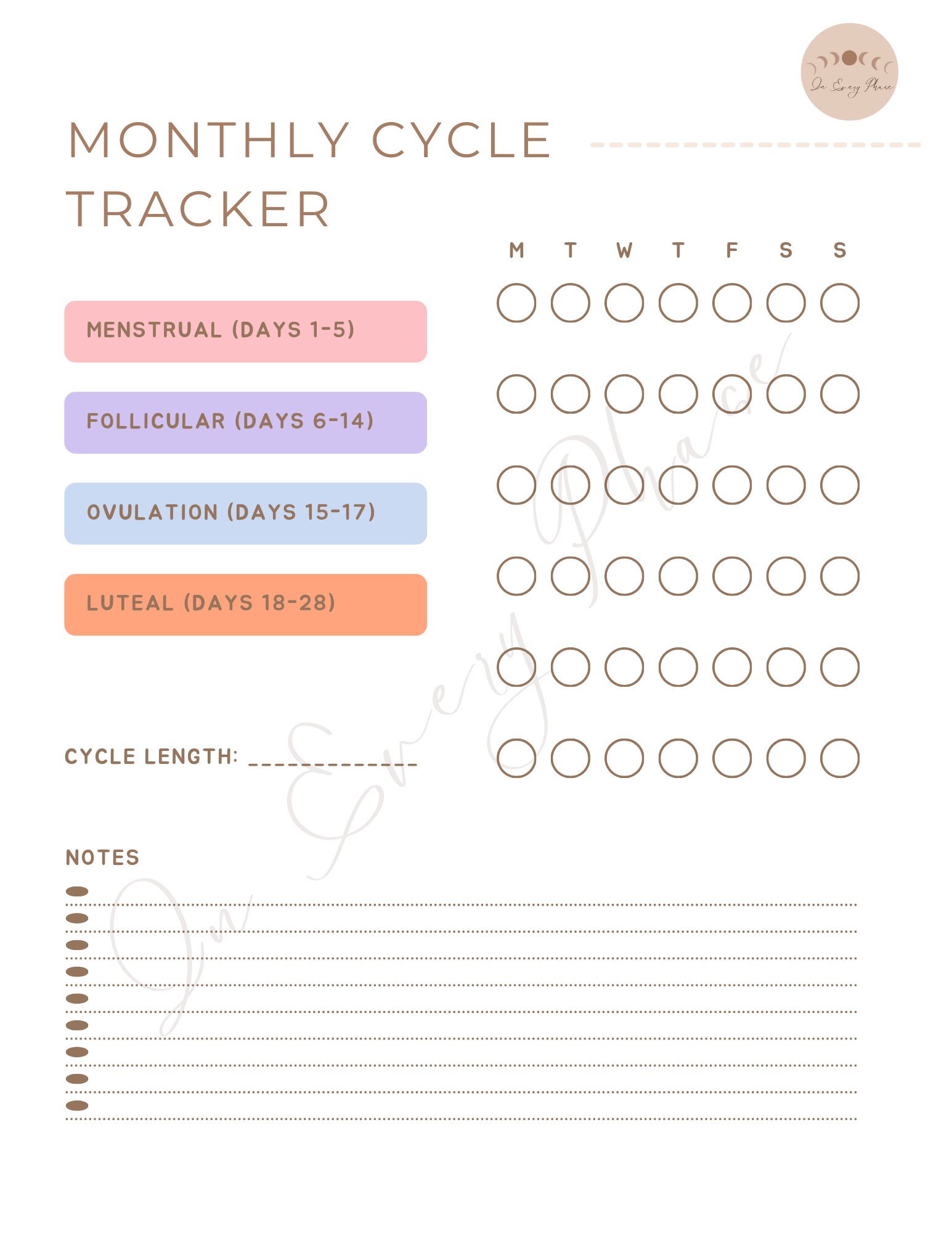 Free Monthly Cycle Tracker