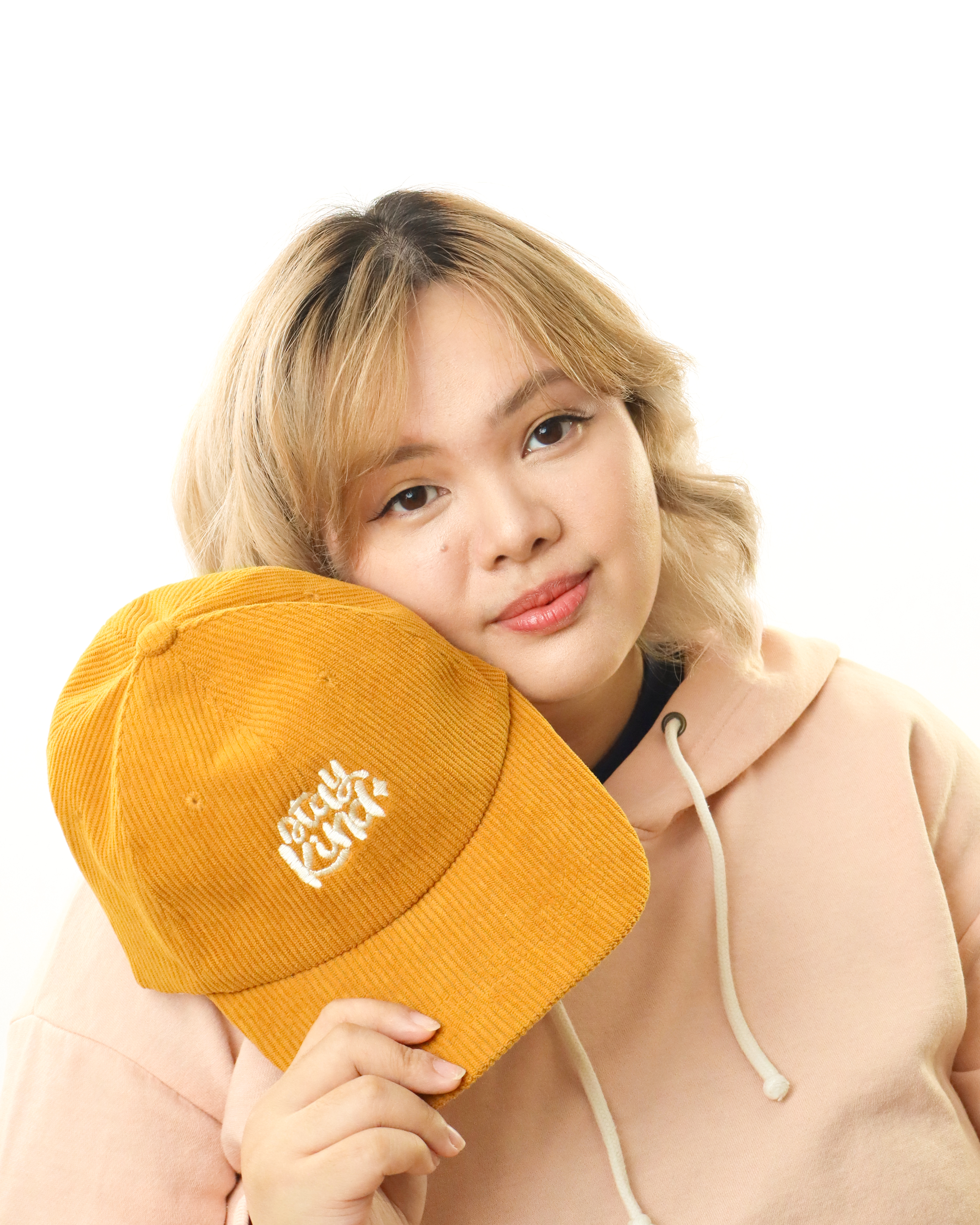 "Stay Kind" Embroidered Corduroy Cap (Ochre)