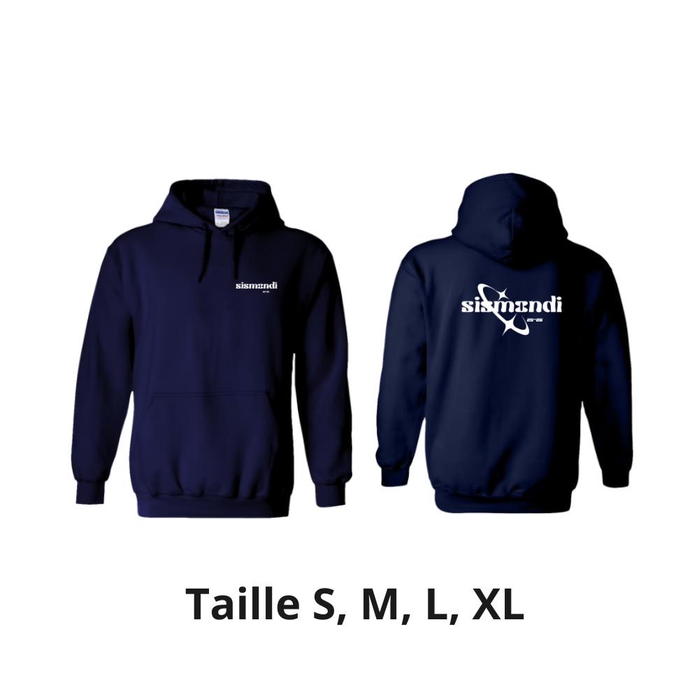 Sweat à capuche bleu marine Sismondi