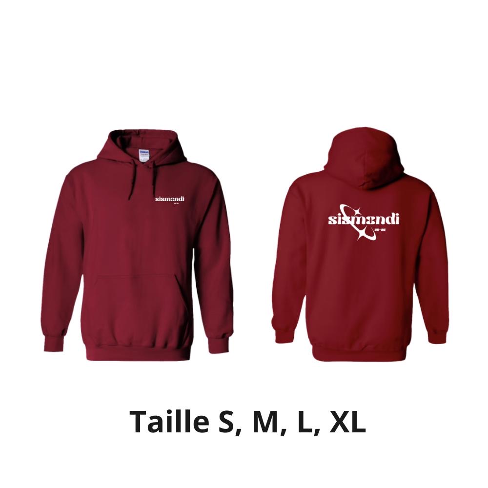 Sweat à capuche rouge Sismondi