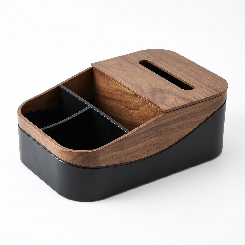 Organisateur de bureau en bois et plastique