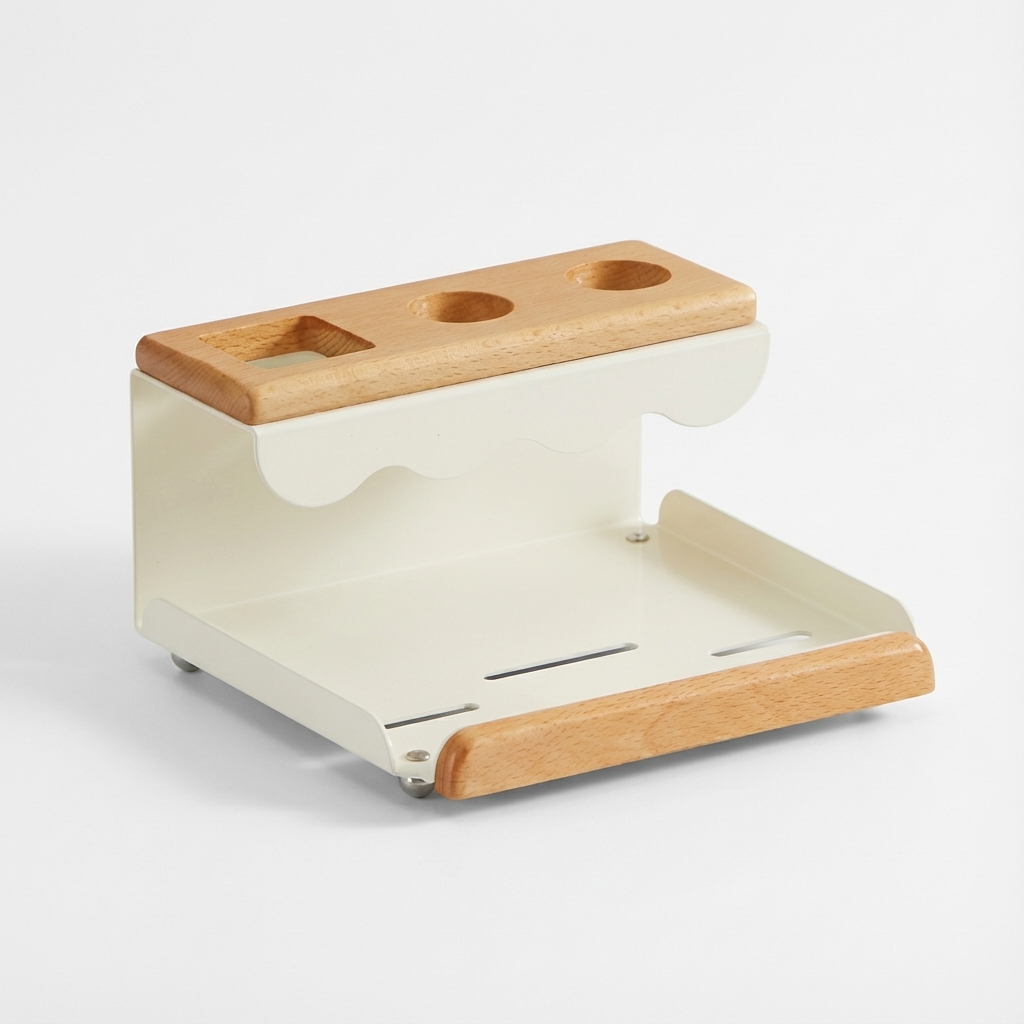 Organisateur de bureau en bois et métal