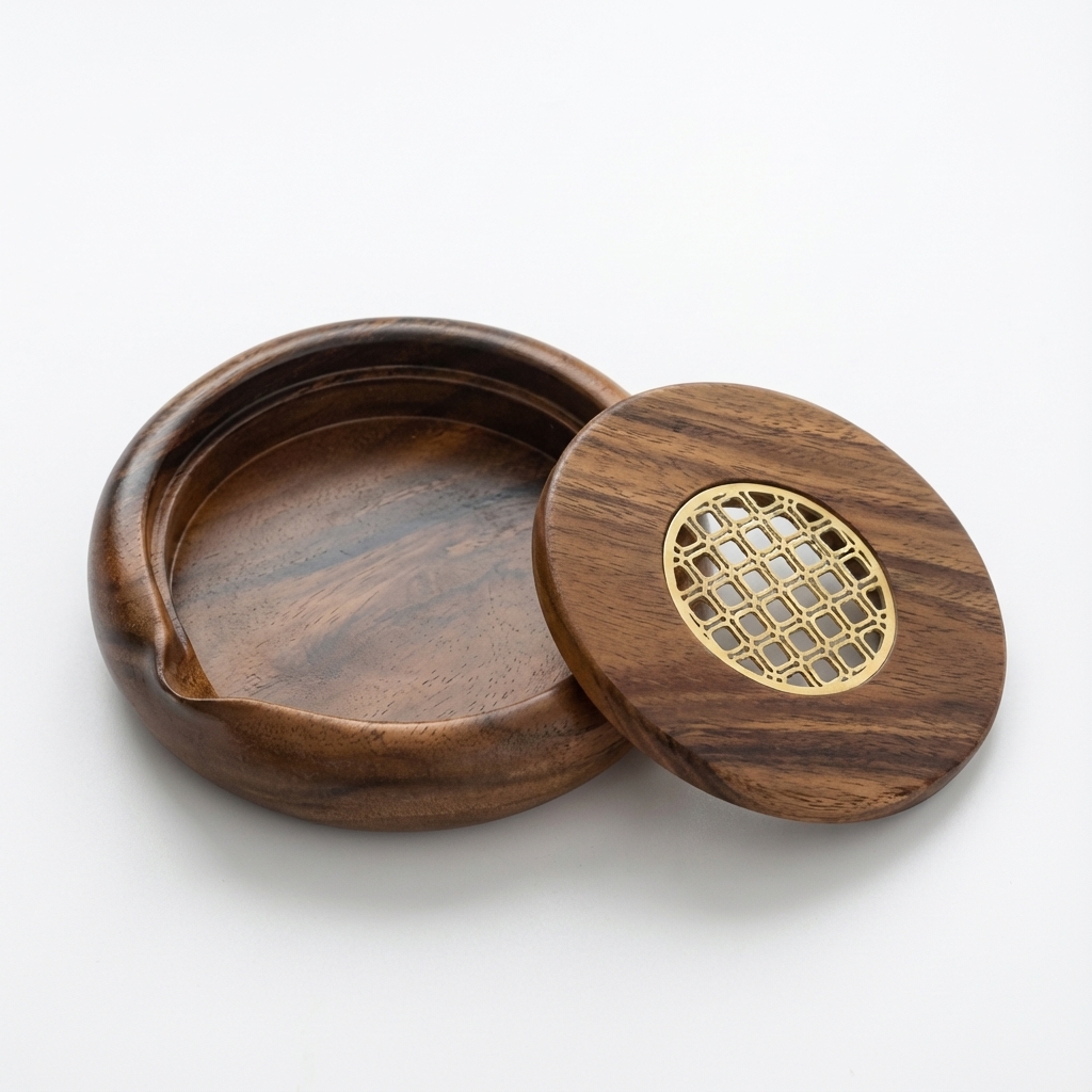 Cendrier en bois avec couvercle