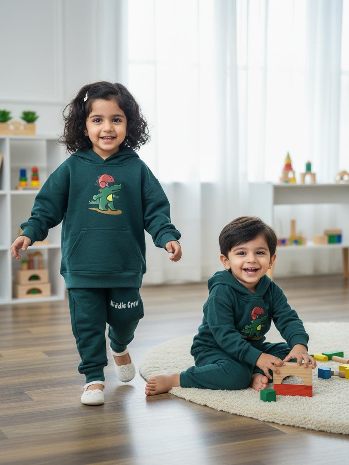 Children's Dinosaur Print Sweatshirt Set