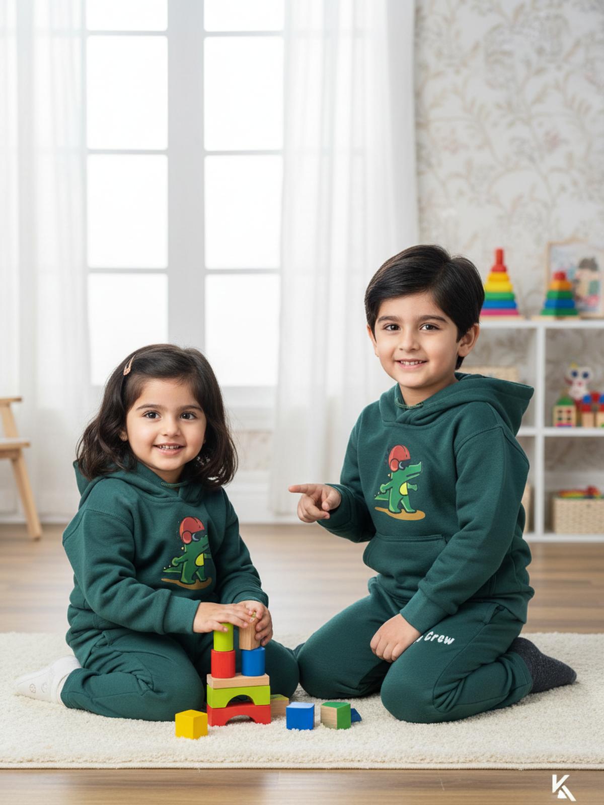 Children's Dinosaur Print Sweatshirt Set