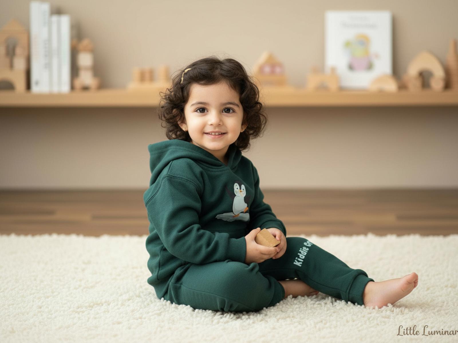 Kids' Forest Green Hoodie and Sweatpants Set