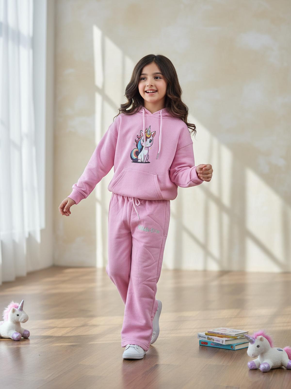 Pink Unicorn Hoodie Tracksuit for Kids