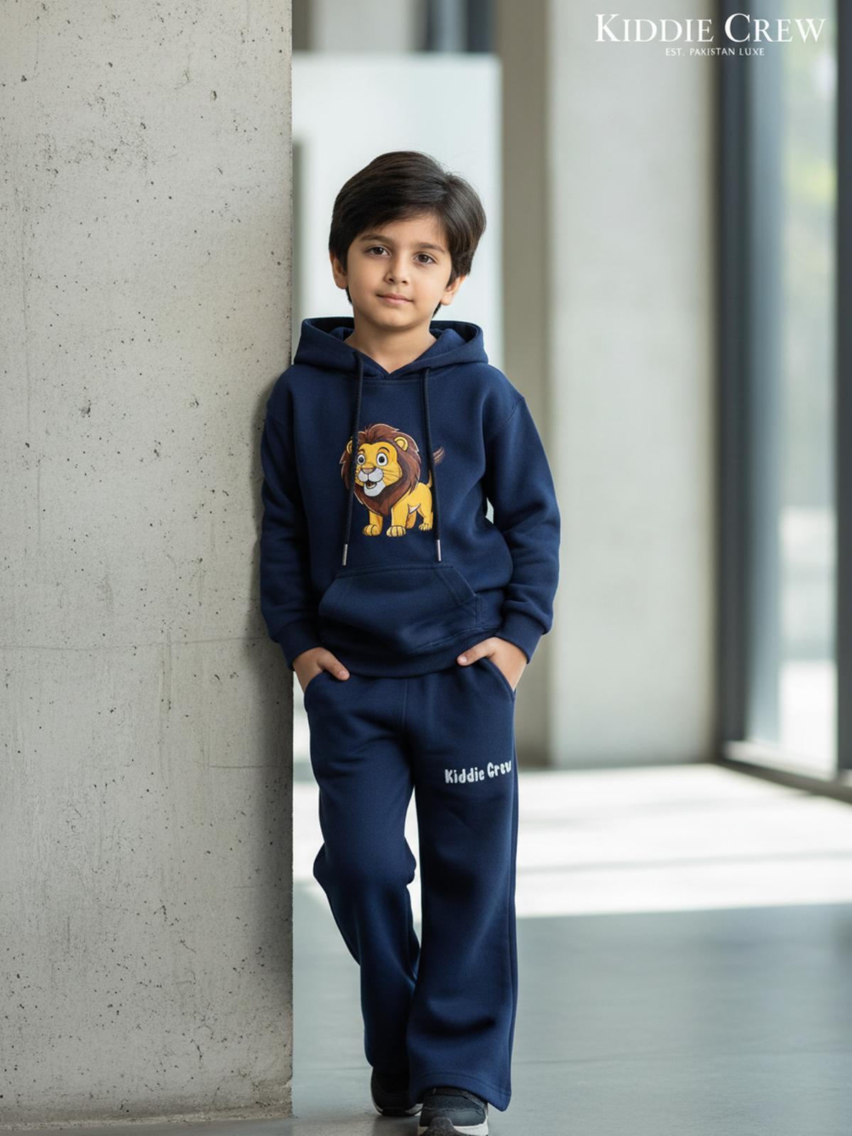 Kids Blue Lion Hoodie Set