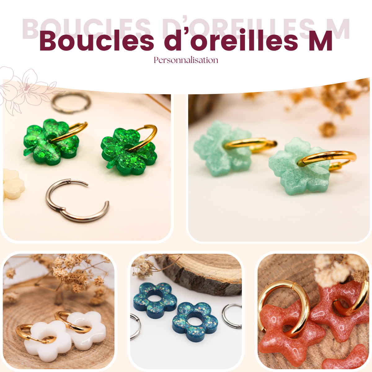 Boucles d'oreilles taille M