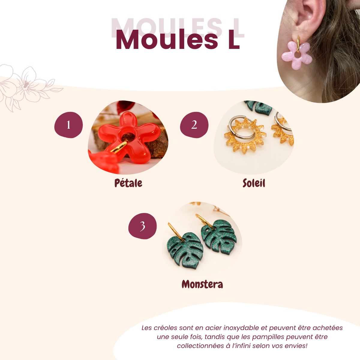 Boucles d'oreilles taille L