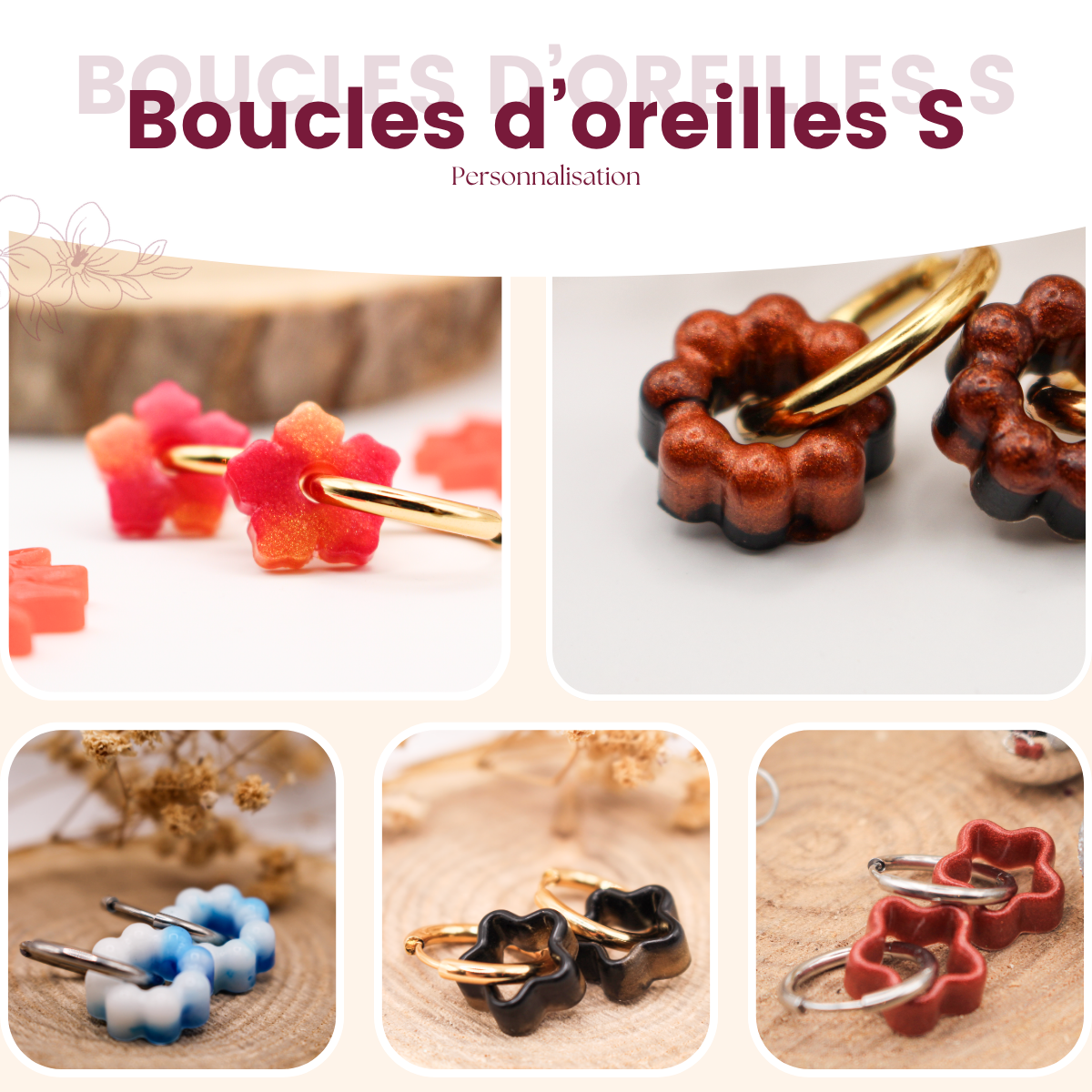Boucles d'oreilles taille S