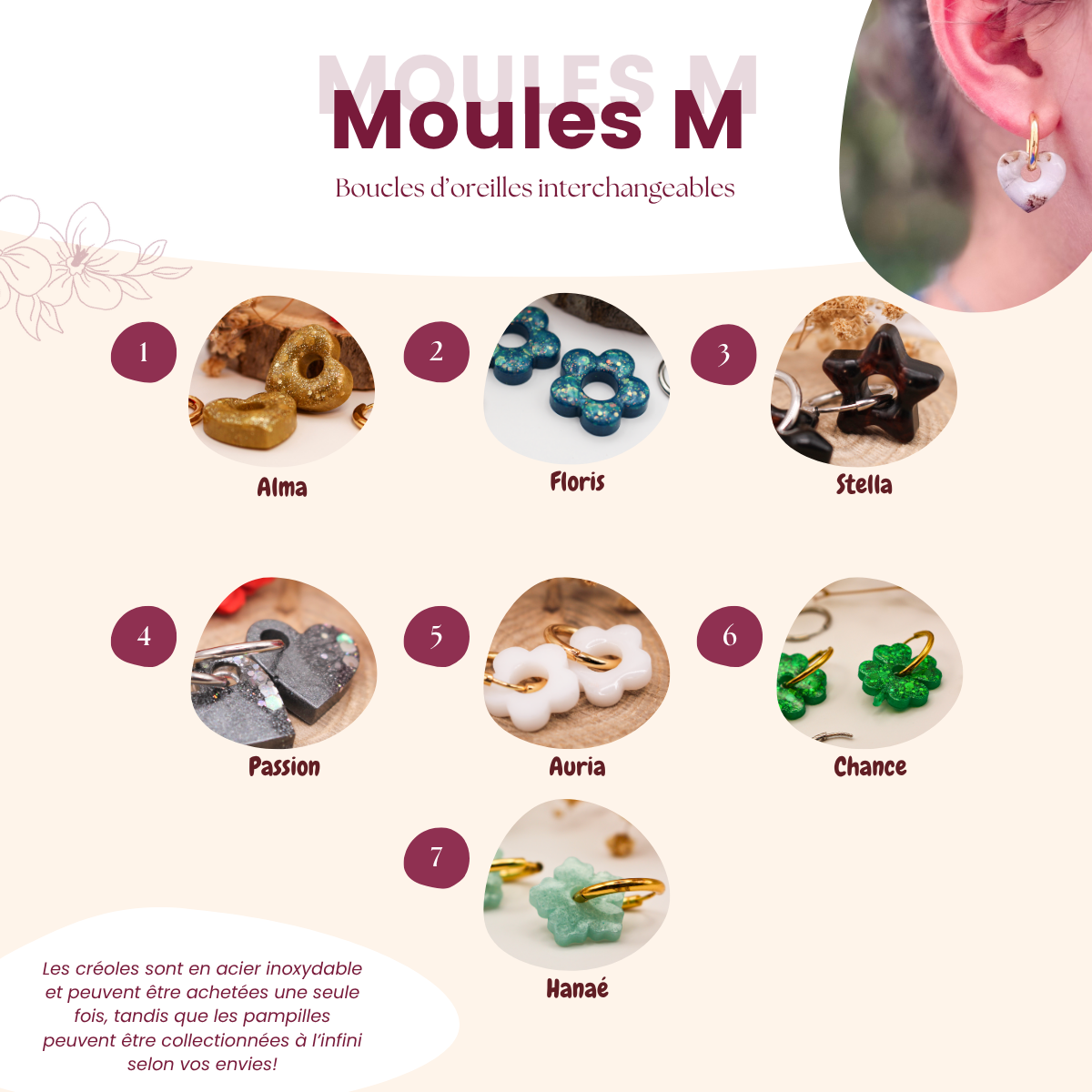 Boucles d'oreilles taille M