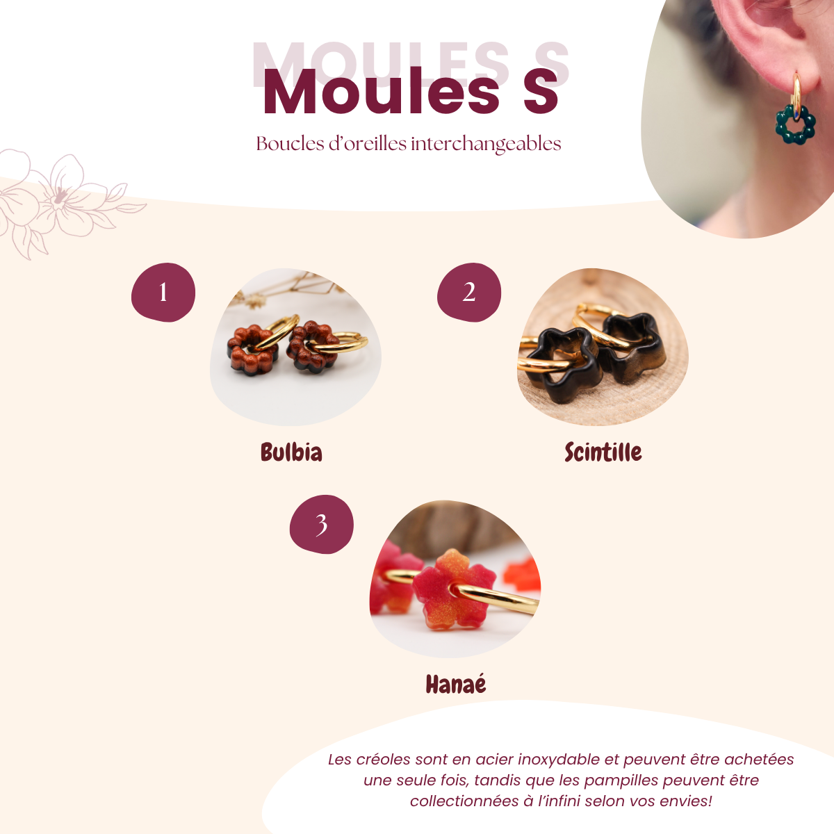Boucles d'oreilles taille S