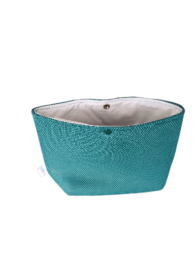 Neceser de mano verde con lazo