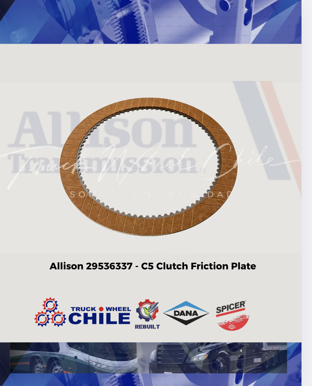 Allison 29536337 -  fricción del embrague C5 S/3000