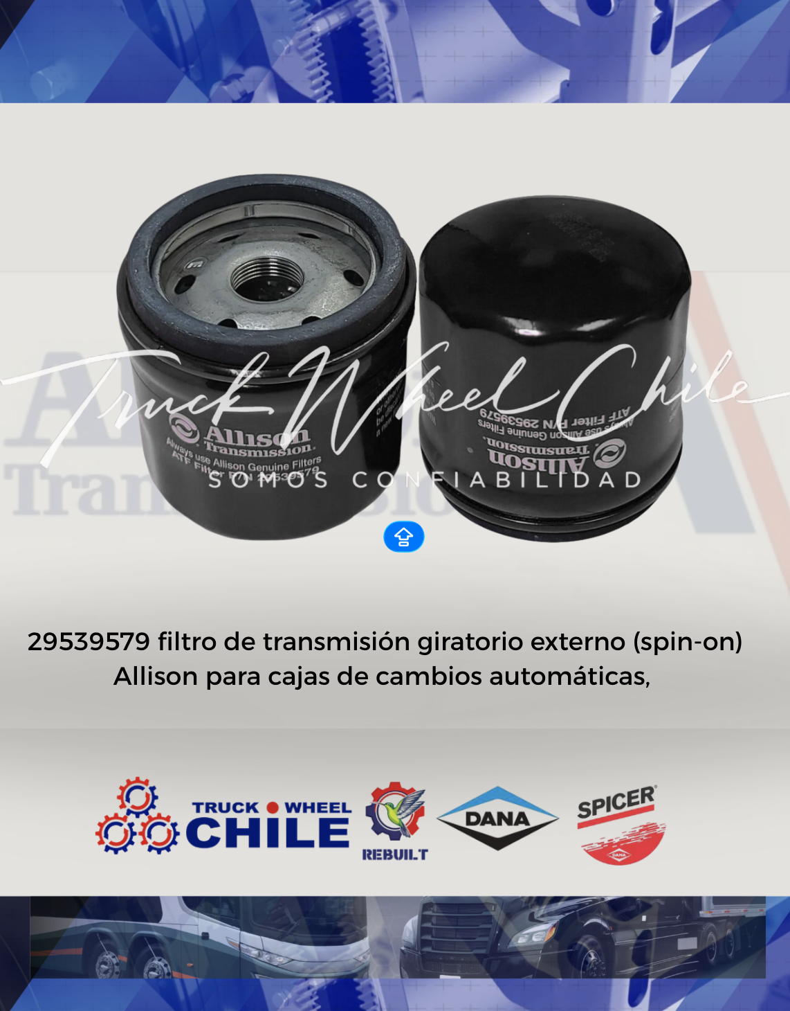 Filtro de transmisión externo Allison S1000/S2000