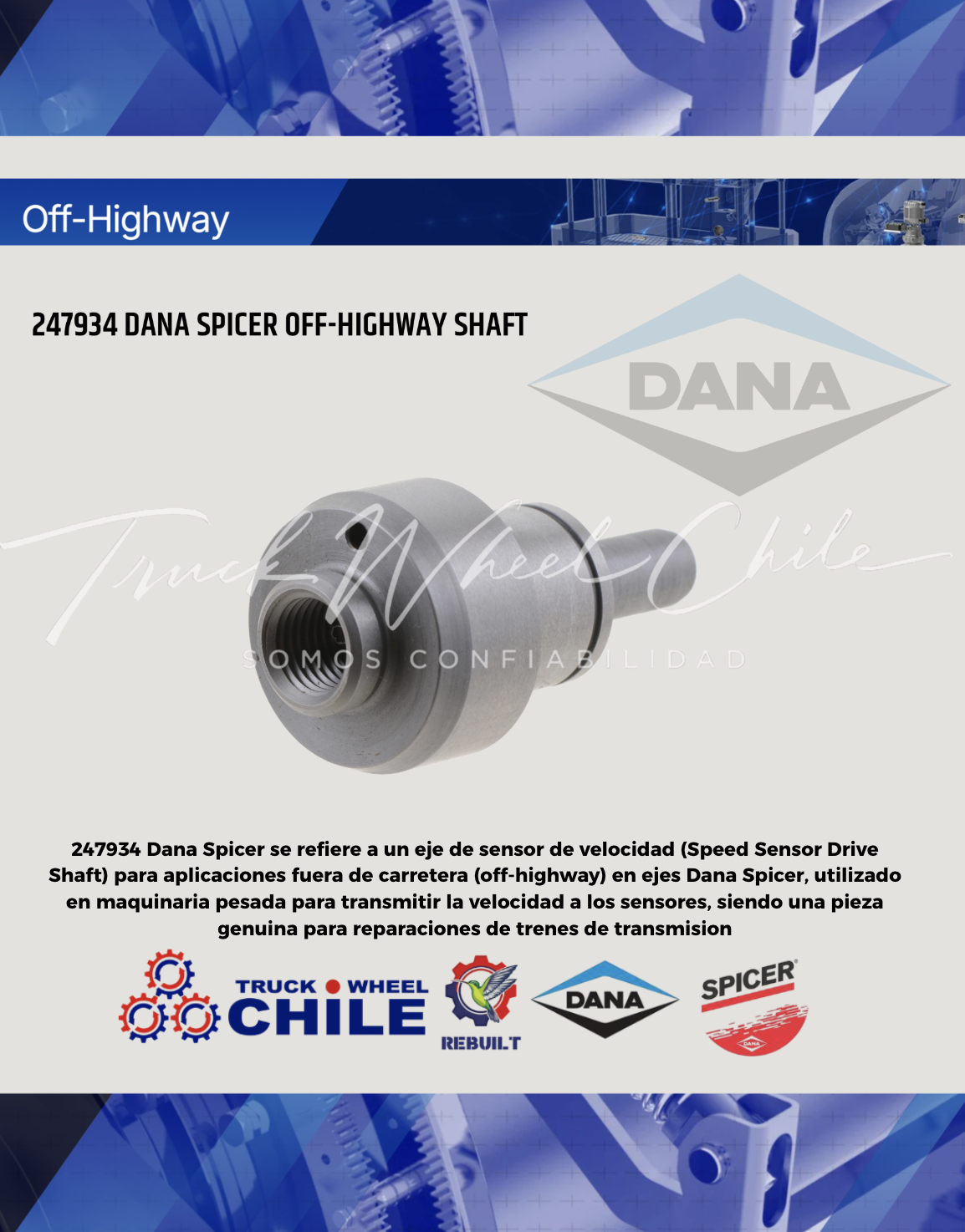 Sensor de velocidad Dana Spicer 247934