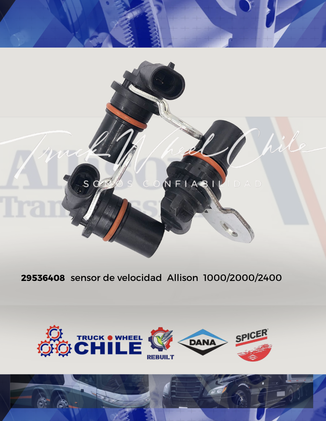Sensor de velocidad Allison 29536408