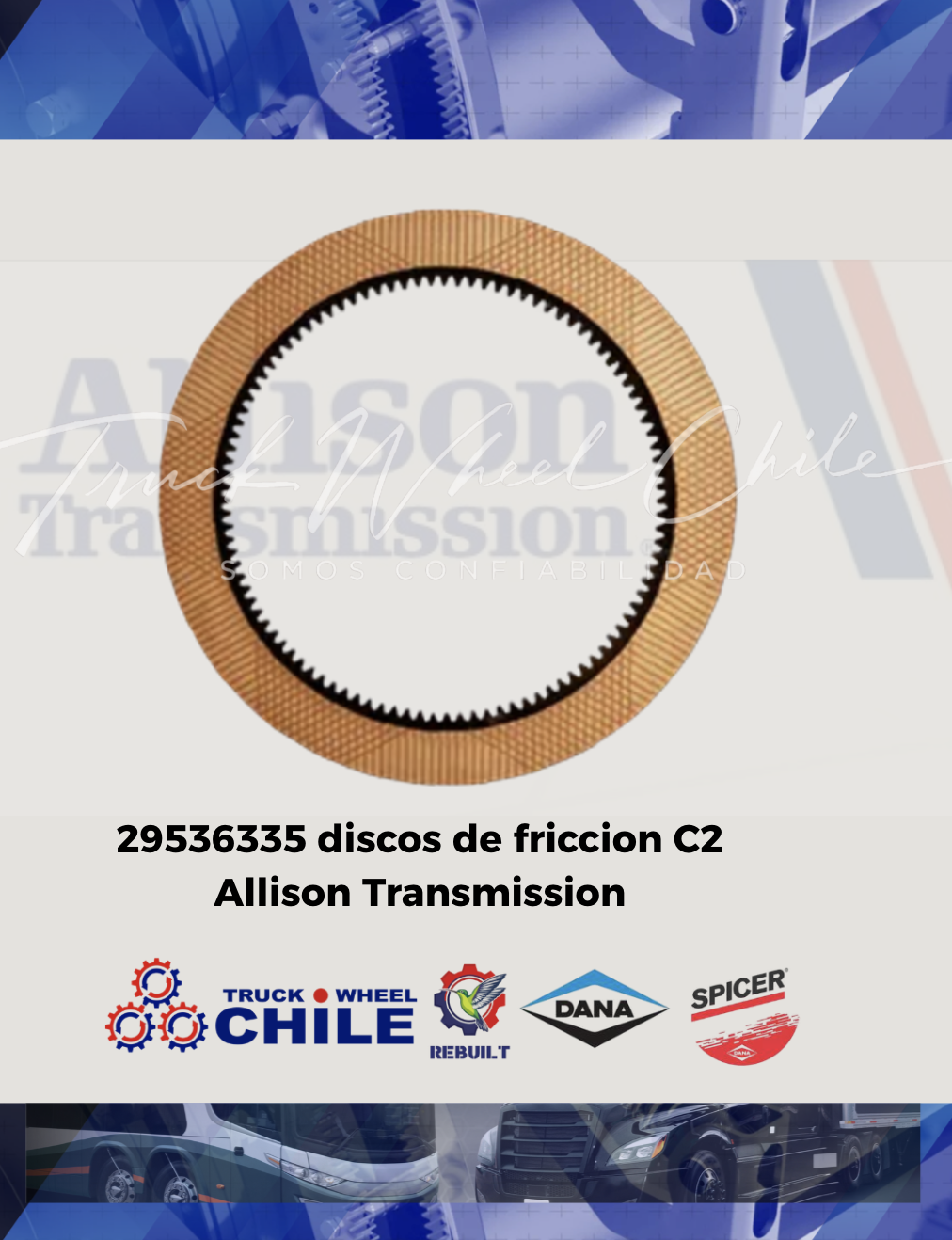 29536335 C2 discos de fricción Allison Transmission 