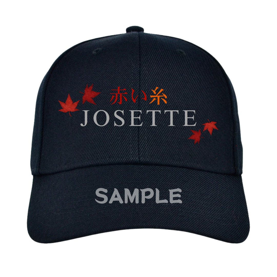 Team Le Josette First Love: Akai Ito Black Embroidery Brushed Cotton Baseball Cap