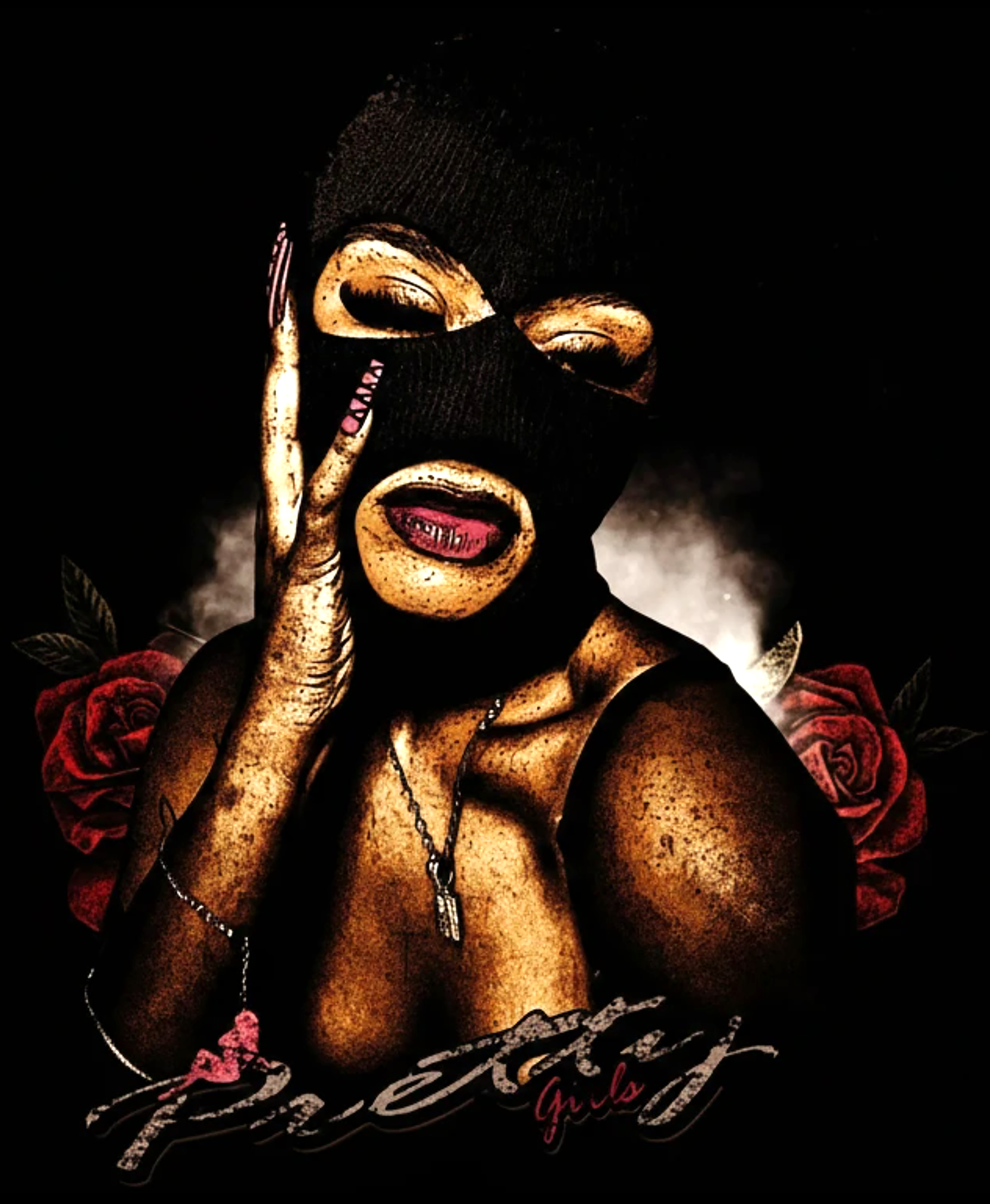 PRETTY GIRLS Graphic Print Oversized T-Shirt