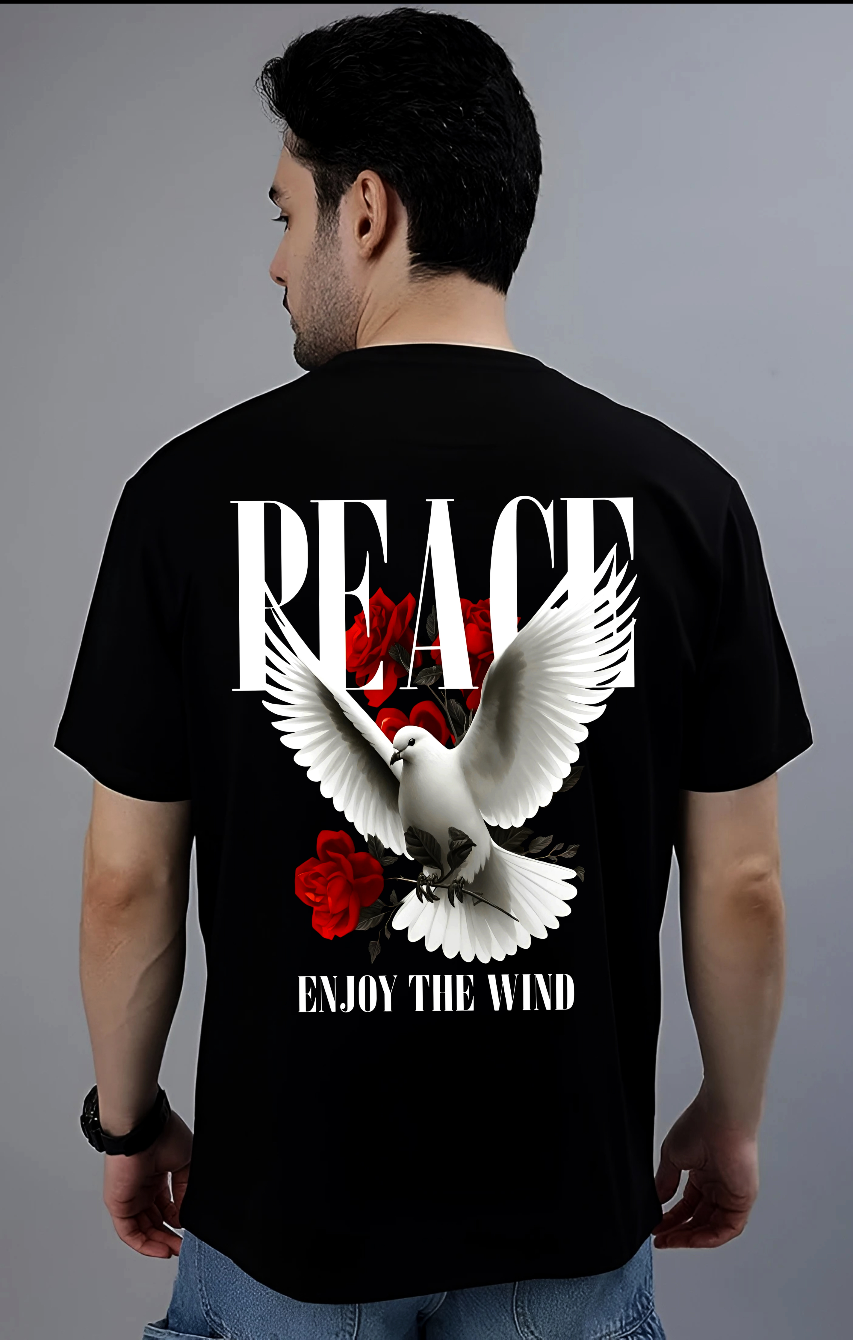 Peace Graphic BLACK OR WHITE T-Shirt FRONT/BACK PRINT