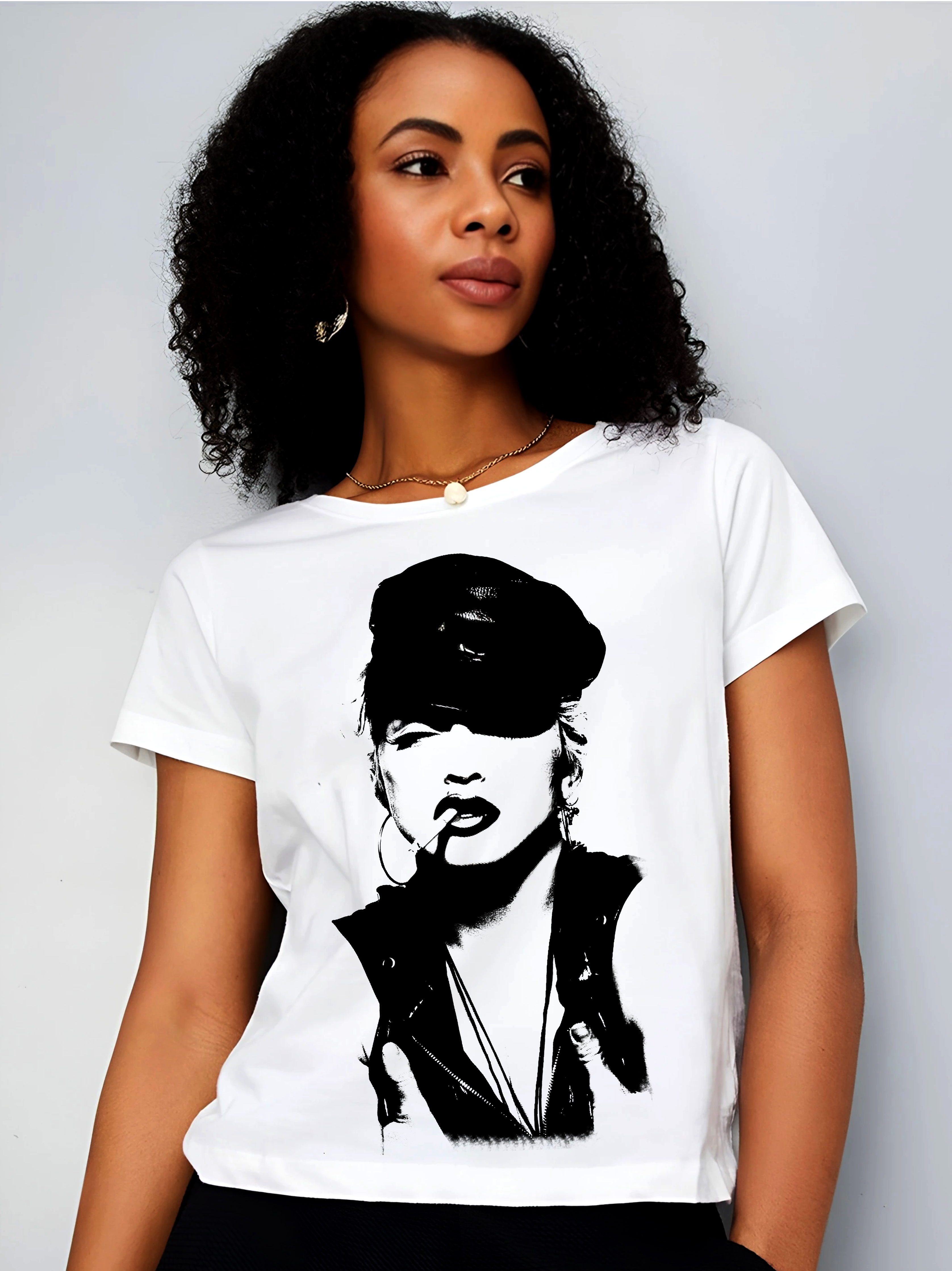 Stylish MADONNA Graphic White T-Shirt
