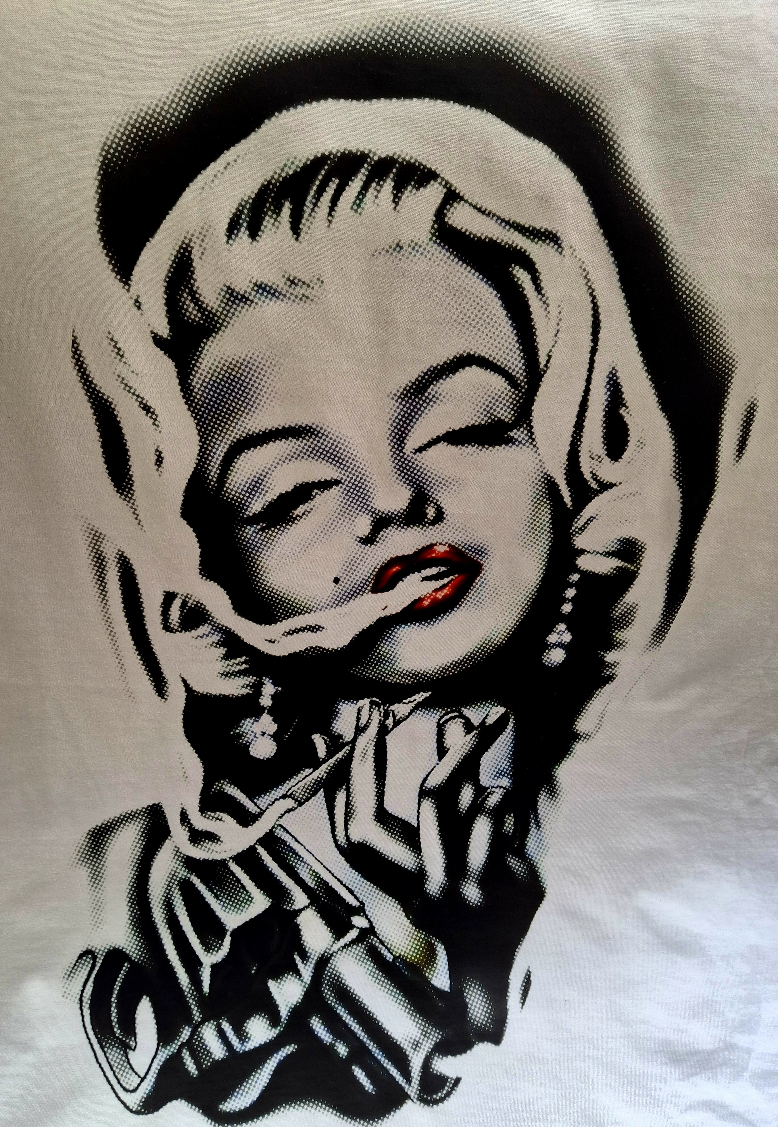 LADIES MARILYN MONROE Graphic A3 Print T-Shirt