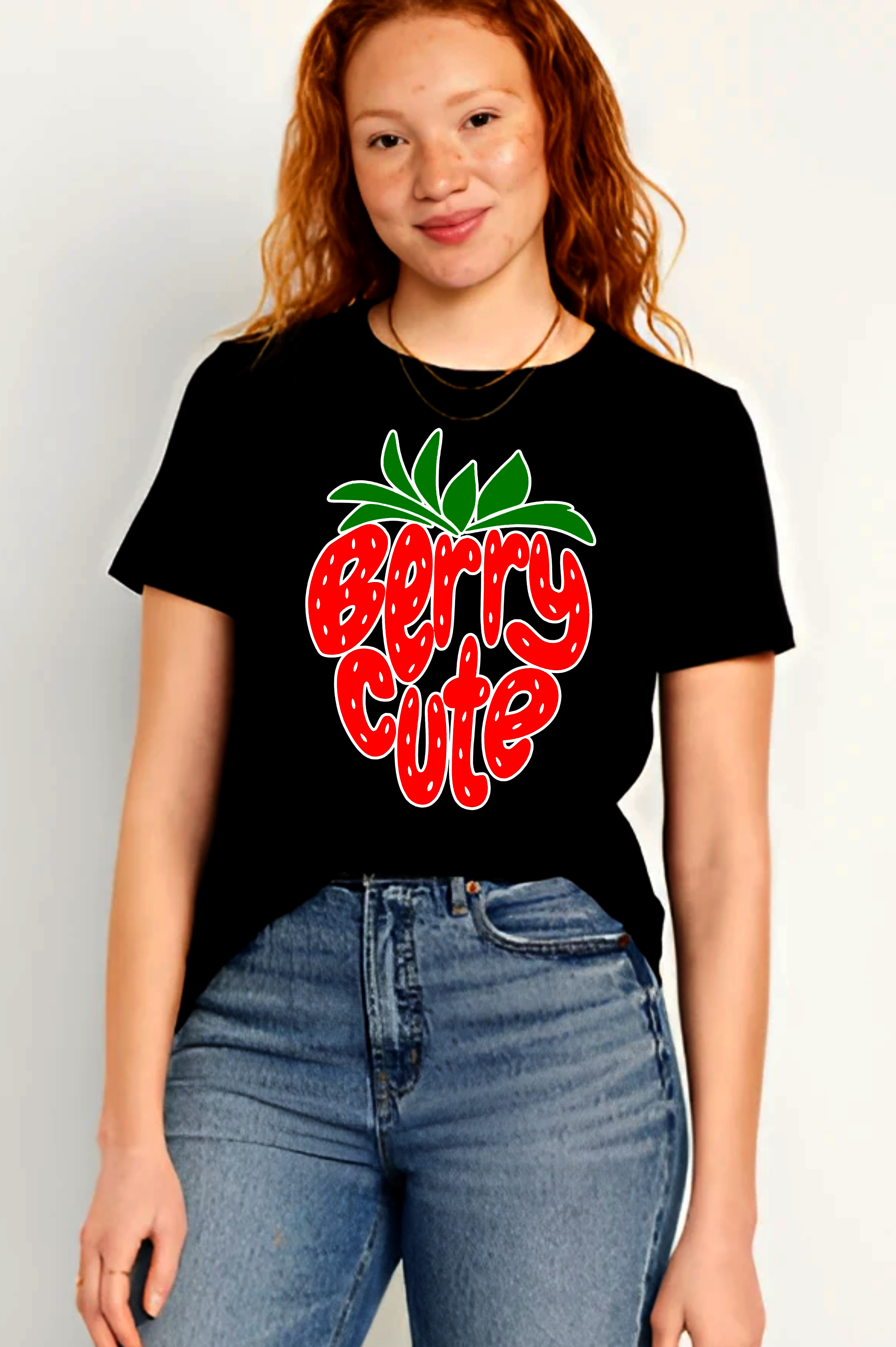 "BERRY CUTE" BLACK SHIRT