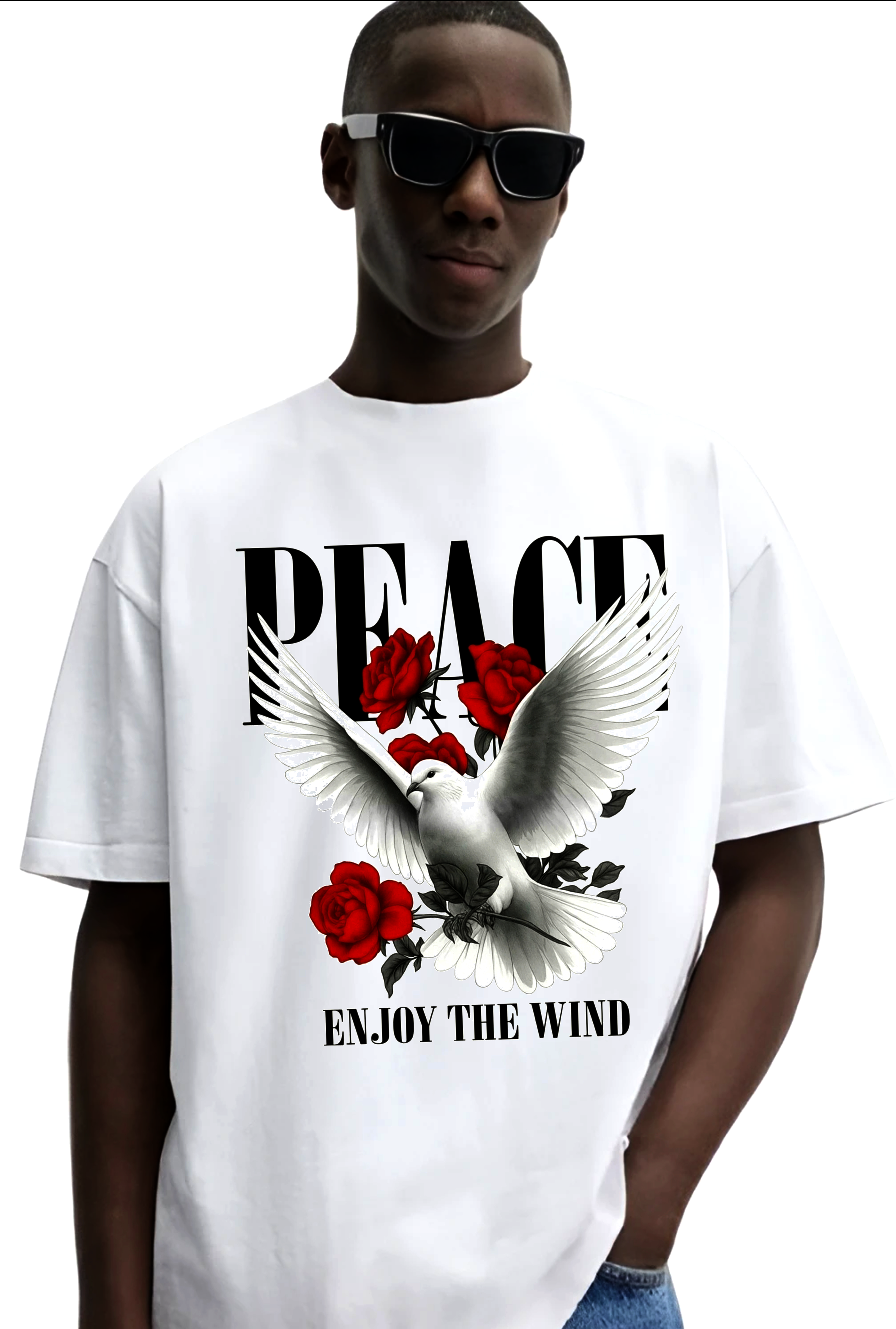 Peace Graphic BLACK OR WHITE T-Shirt FRONT/BACK PRINT