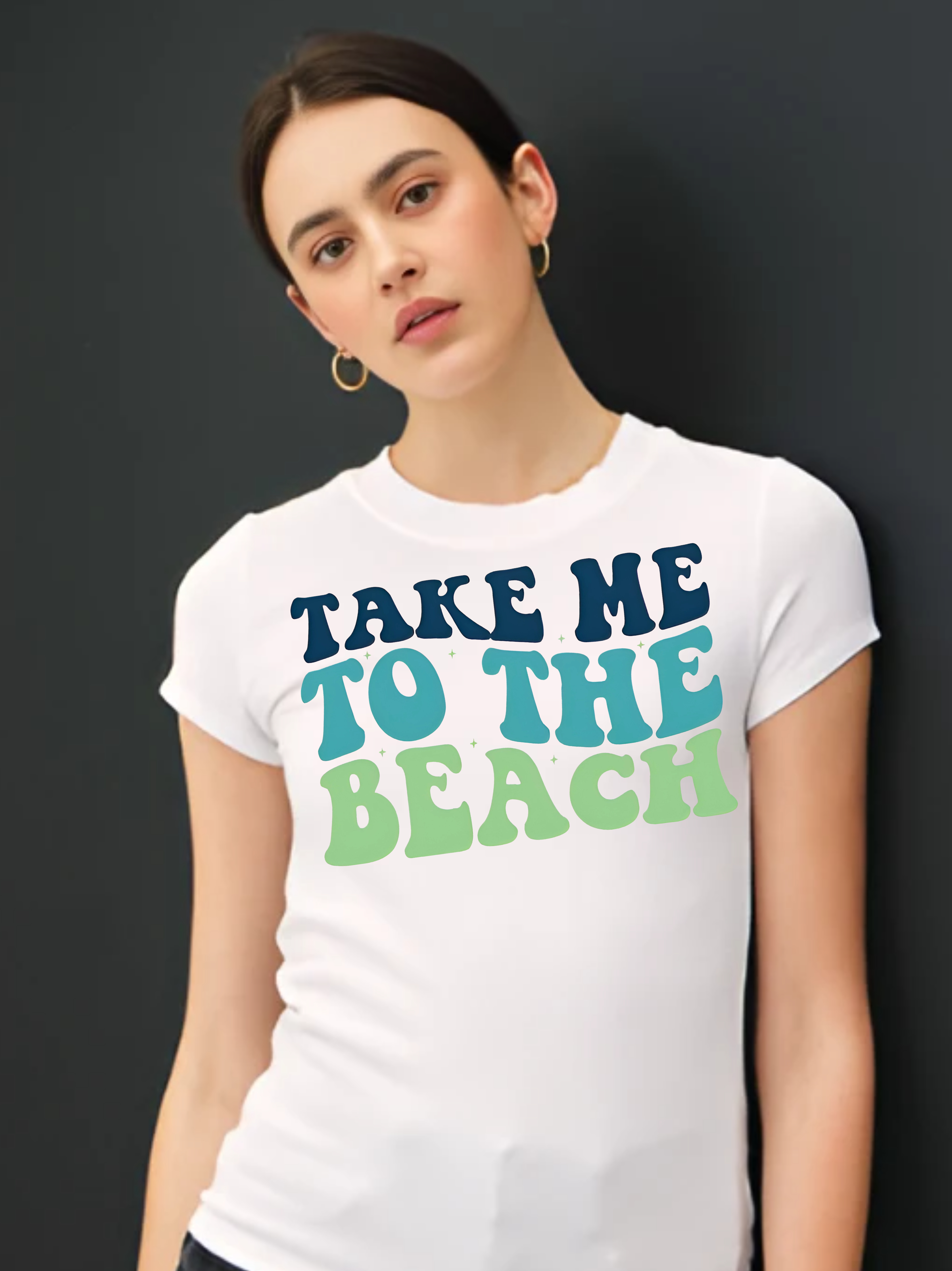TAKE ME TO THE BEACH WHITE SHIRT A4 SIZE