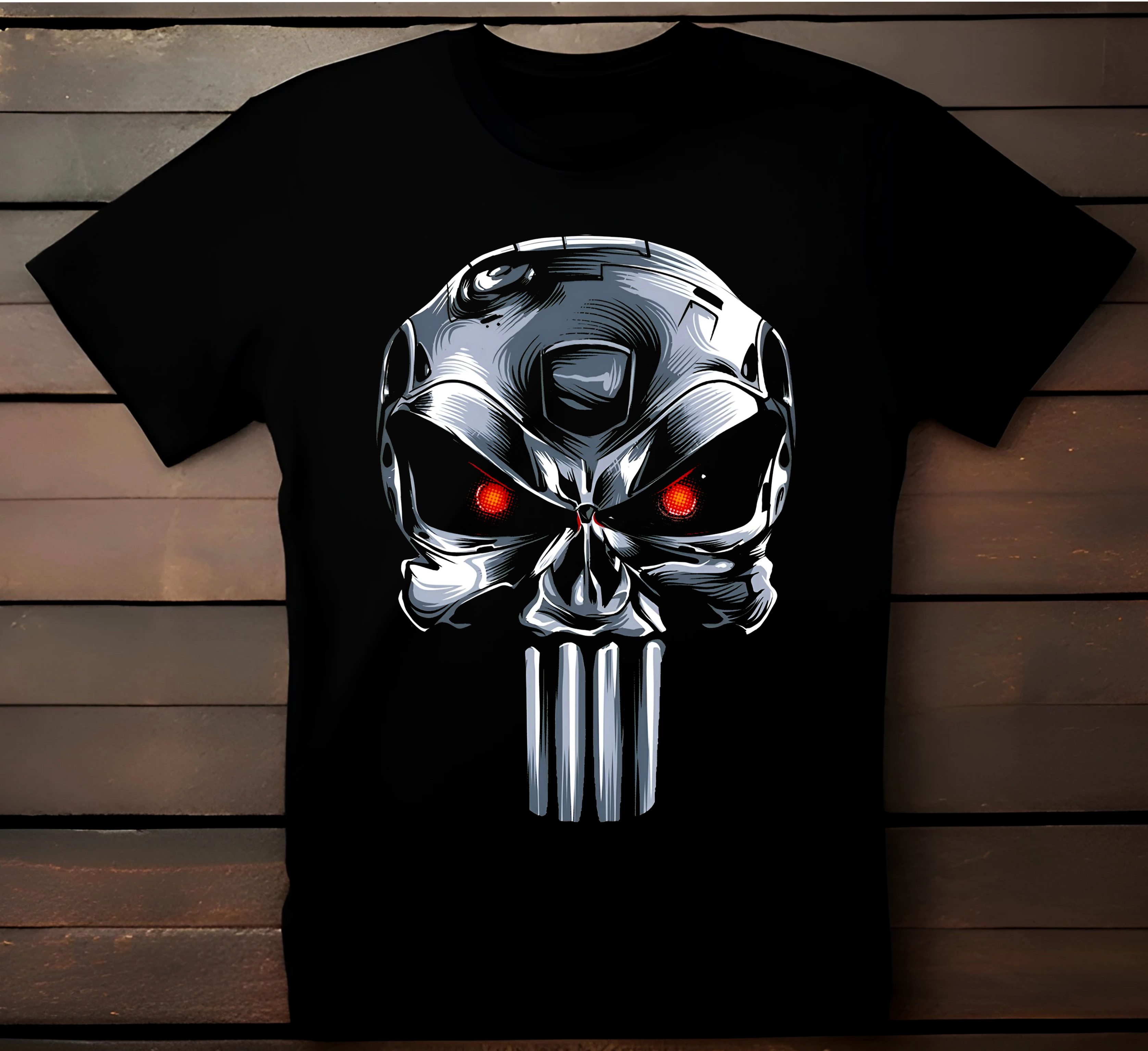 Skull Robot Graphic T-Shirt