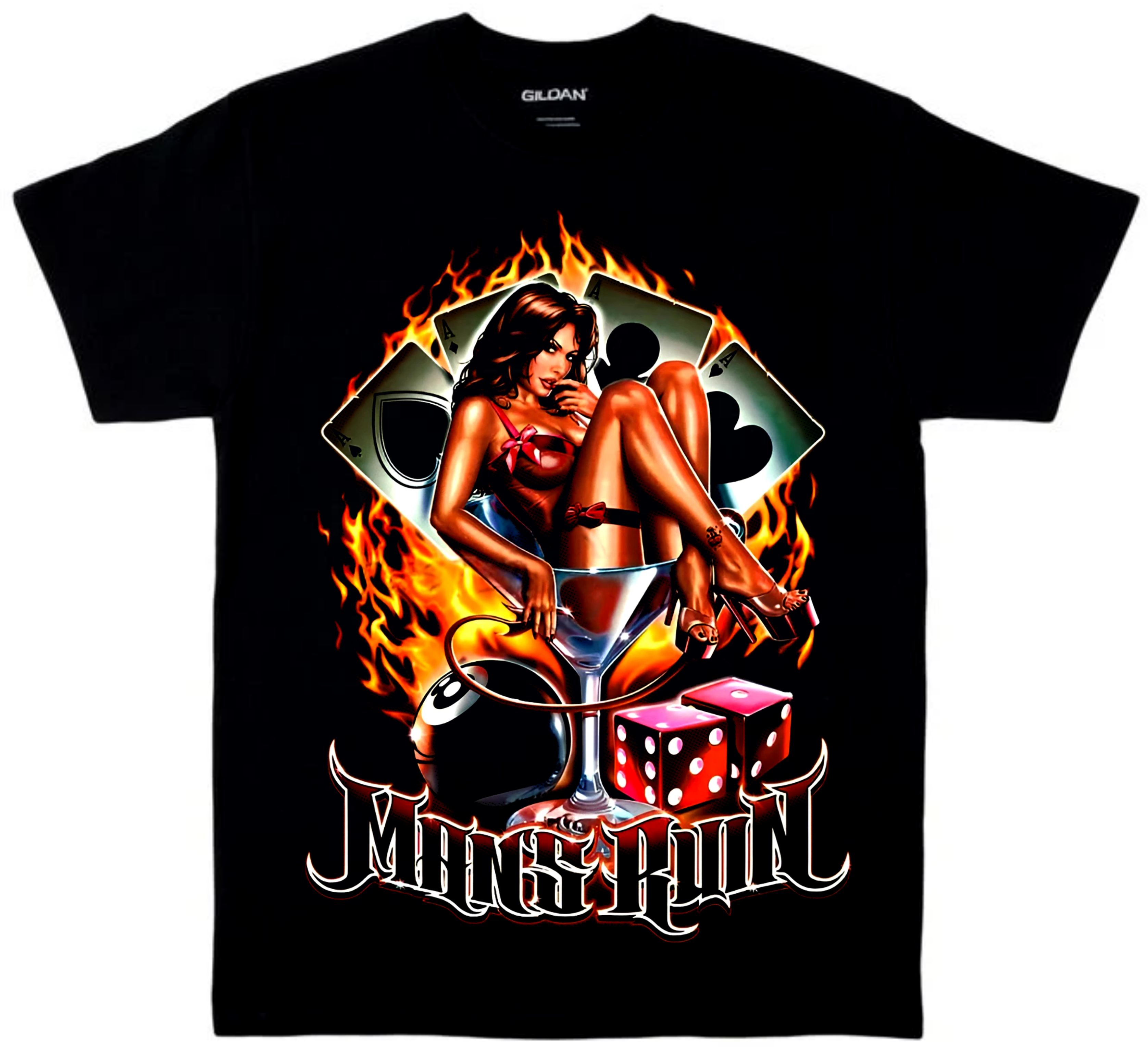 MANS RUIN Graphic Oversized Black T-Shirt