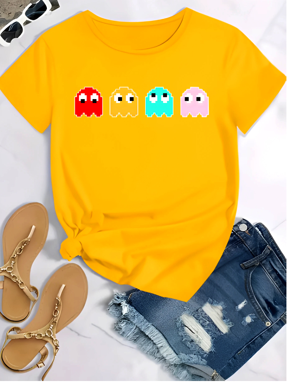 Retro Ghost Graphic T-Shirt