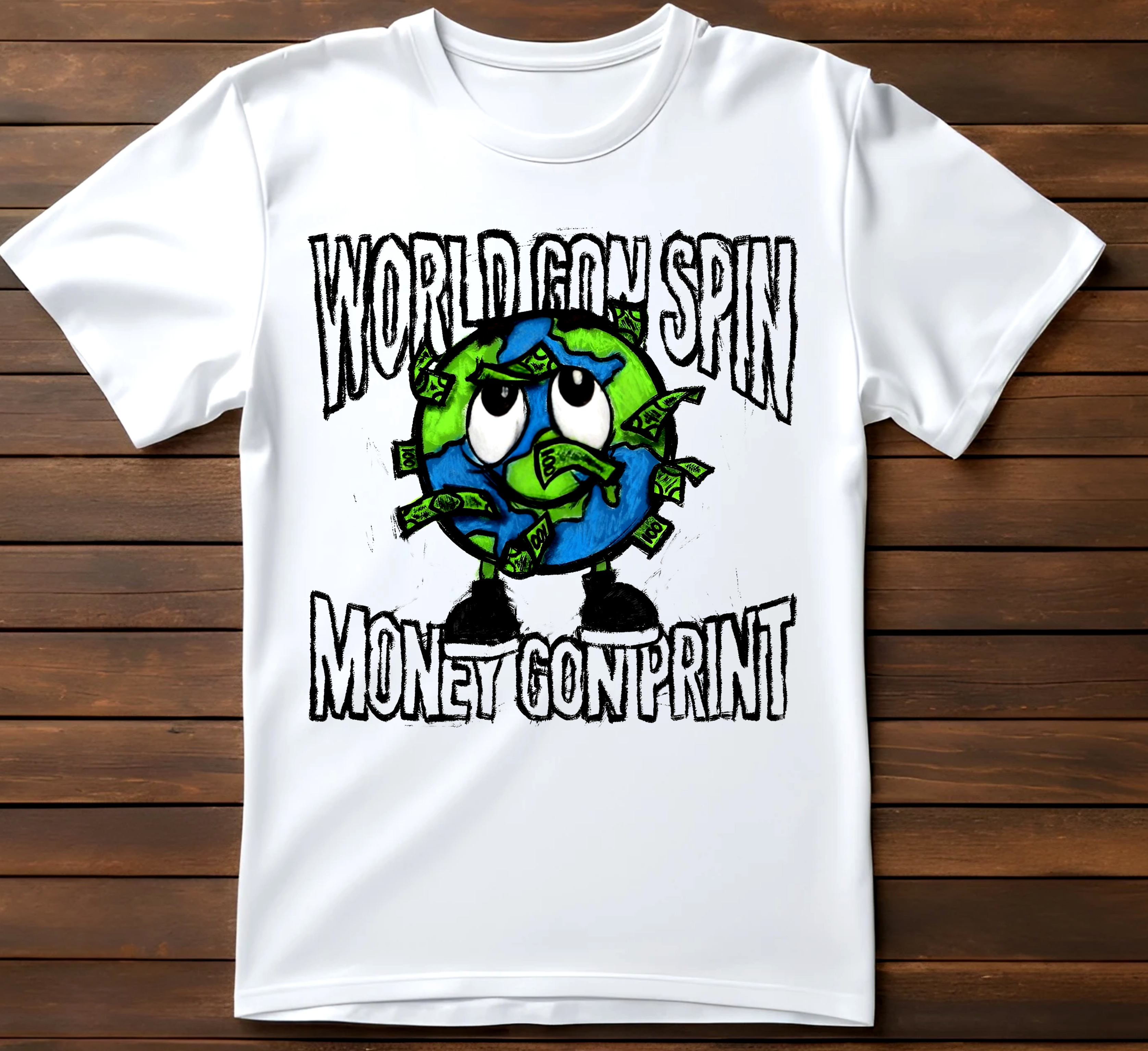 World Gon Spin Money Gon Print T-Shirt