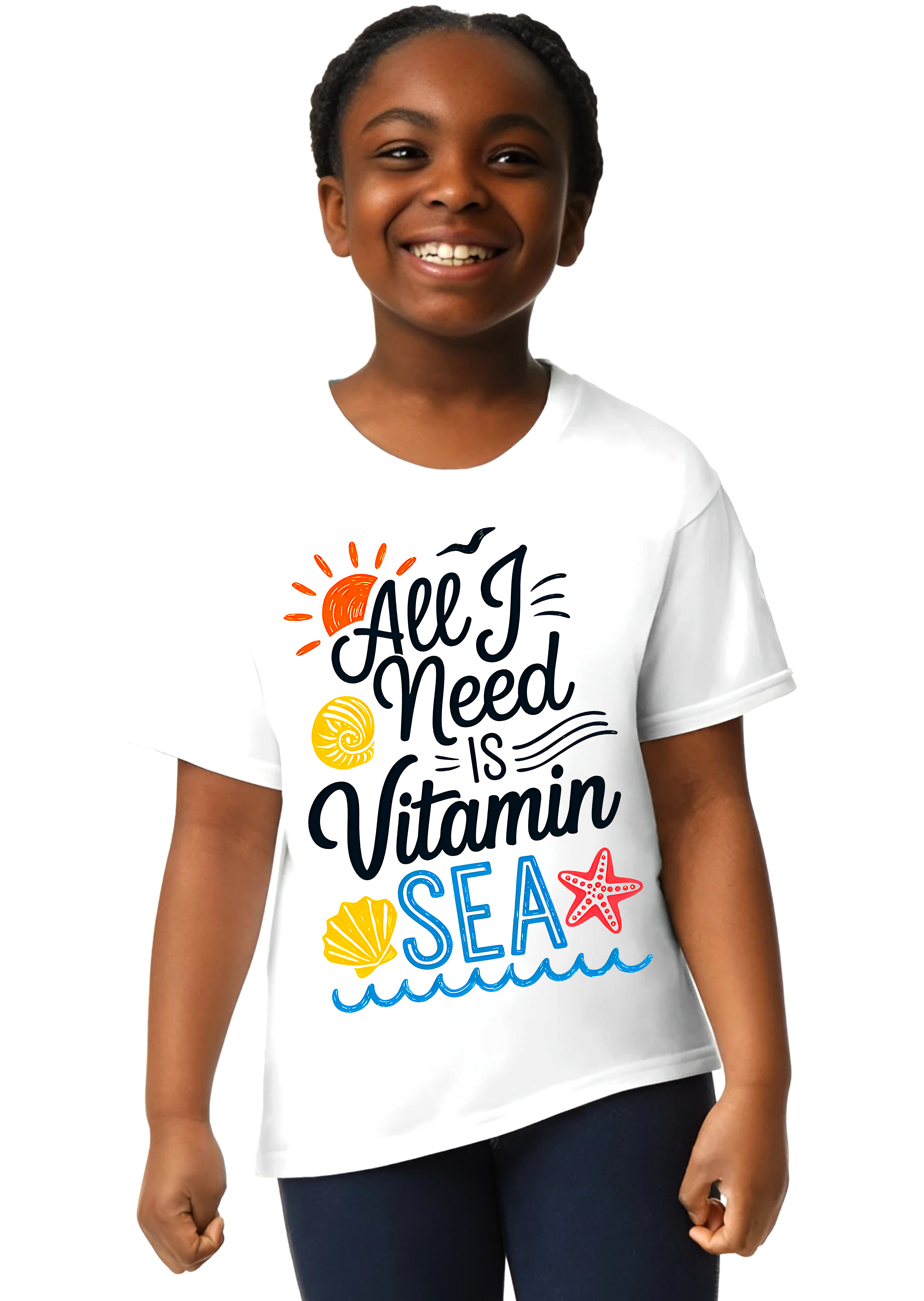 ALL I NEED IS VITAMIN SEA YOUTH SHIRT WHITE A4 SIZE