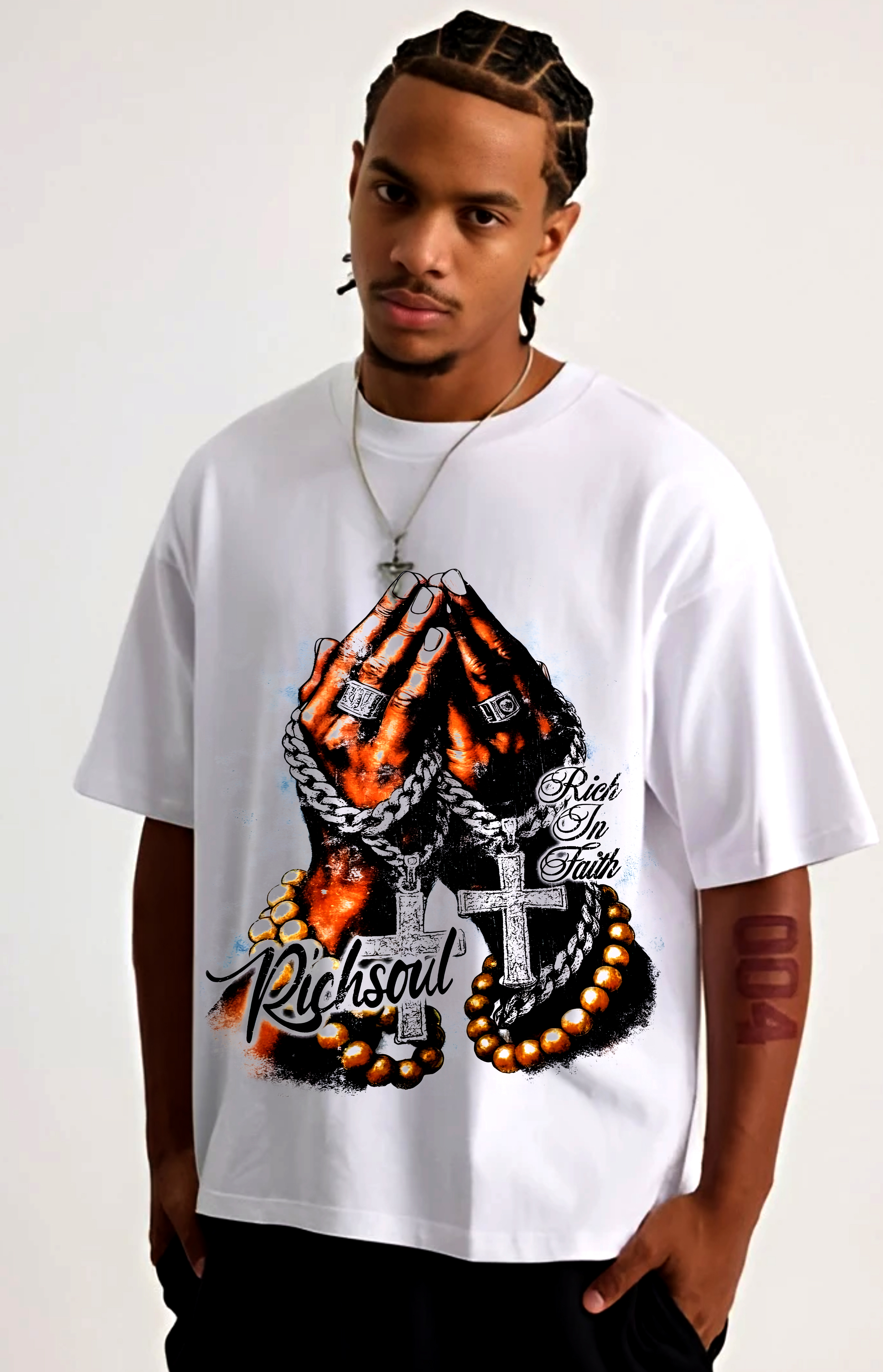 Richsoul Rich in Faith Prayer Hands T-Shirt