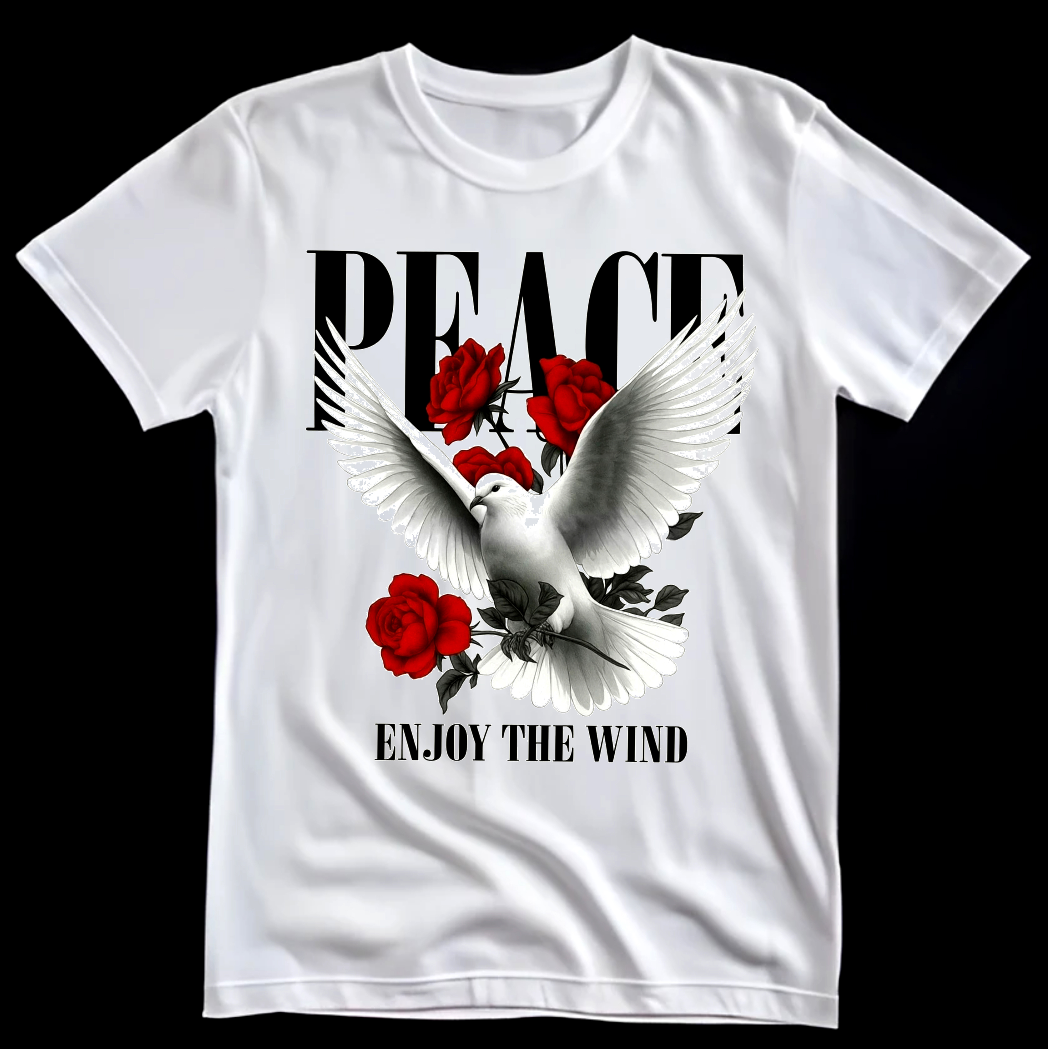 Peace Graphic BLACK OR WHITE T-Shirt FRONT/BACK PRINT